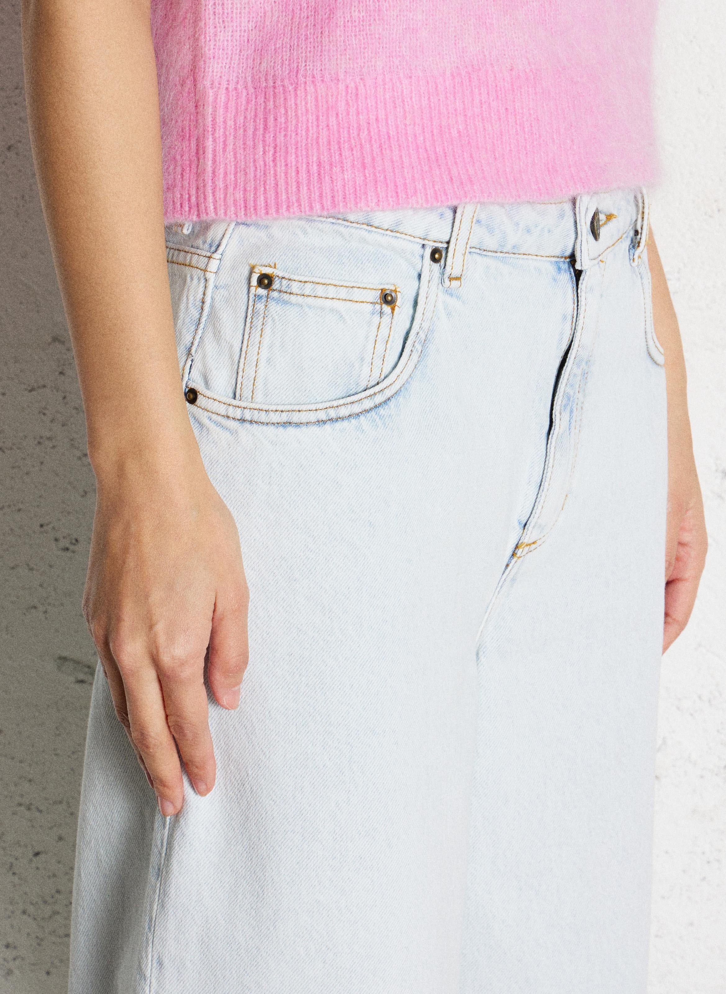 Jean mom en denim délavé joybird-b AMERICAN VINTAGE Bleu