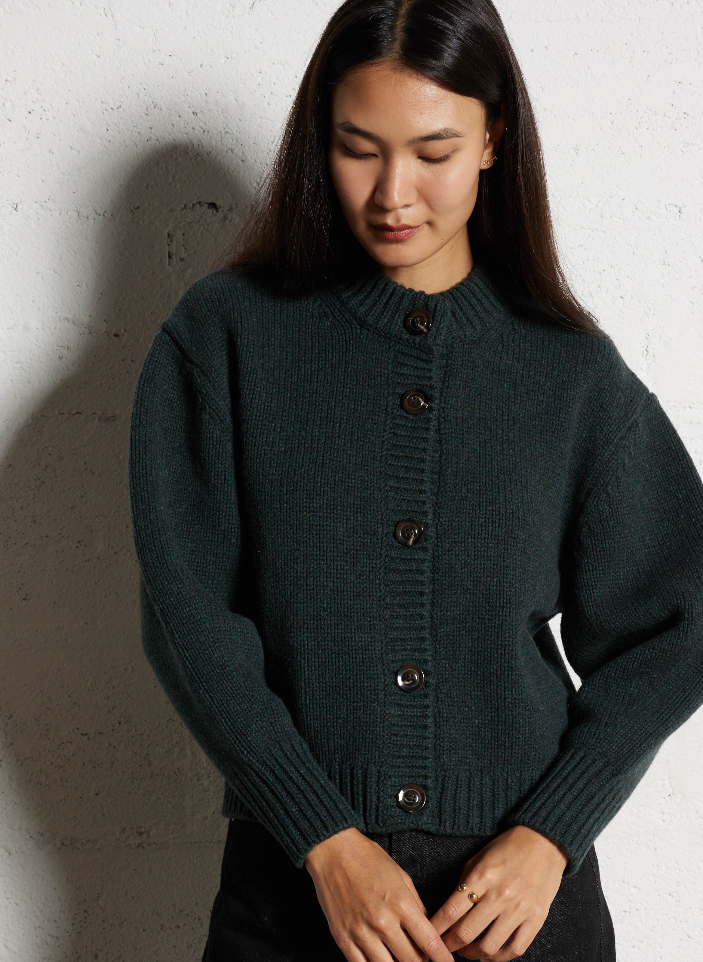 Cardigan col rond en laine leonard SOEUR Vert