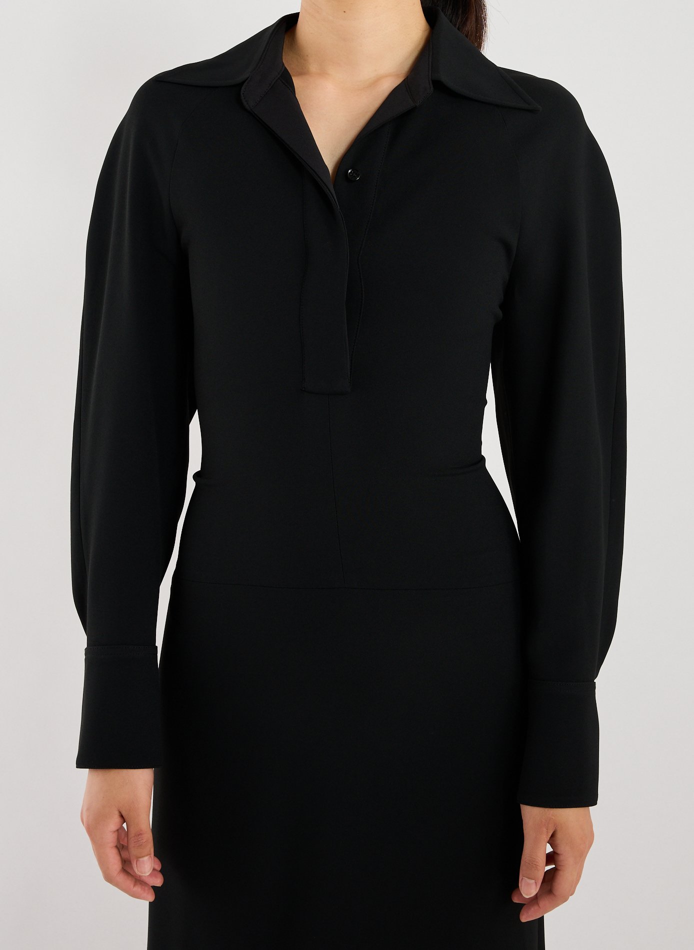 Fitted midi dress with collar VICTORIA BECKHAM Black