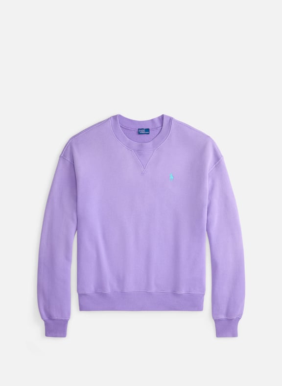 Pull col rond en coton mélangé Violet by POLO RALPH LAUREN POLO RALPH LAUREN Pull col rond en coton mélangé Violet