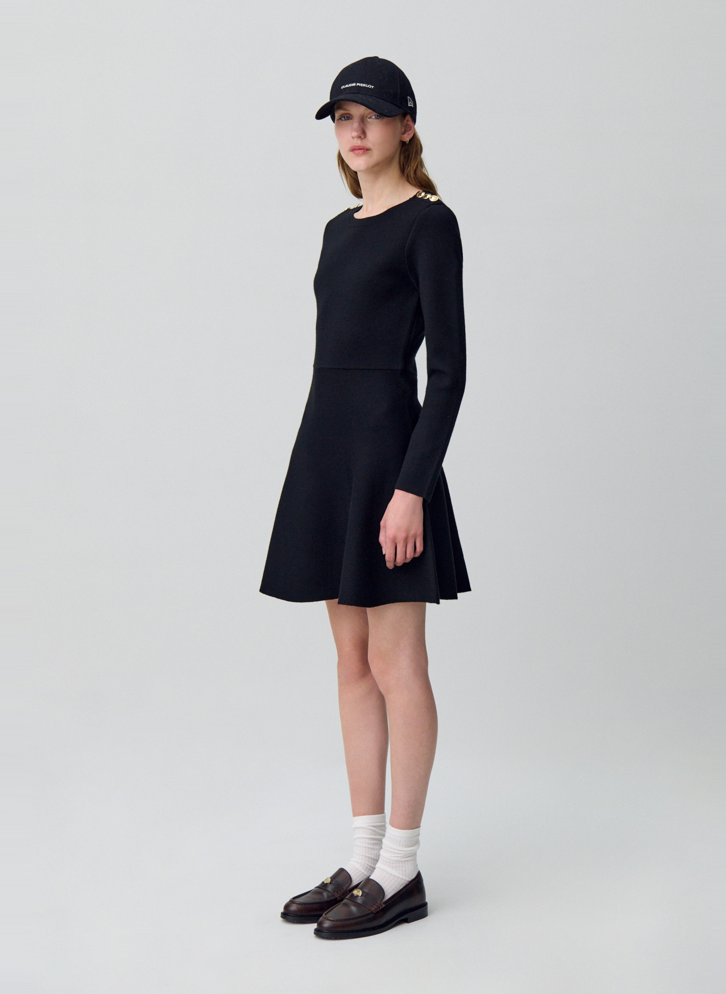Robe courte col rond maeva CLAUDIE PIERLOT Noir