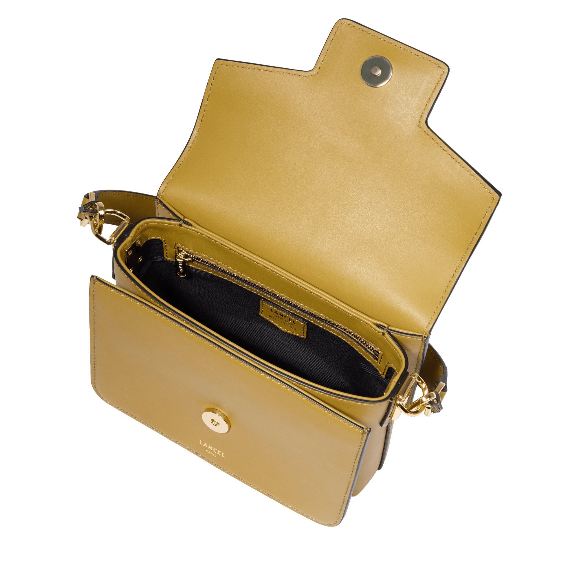 Sac rabat s angèle de lancel en cuir LANCEL Jaune