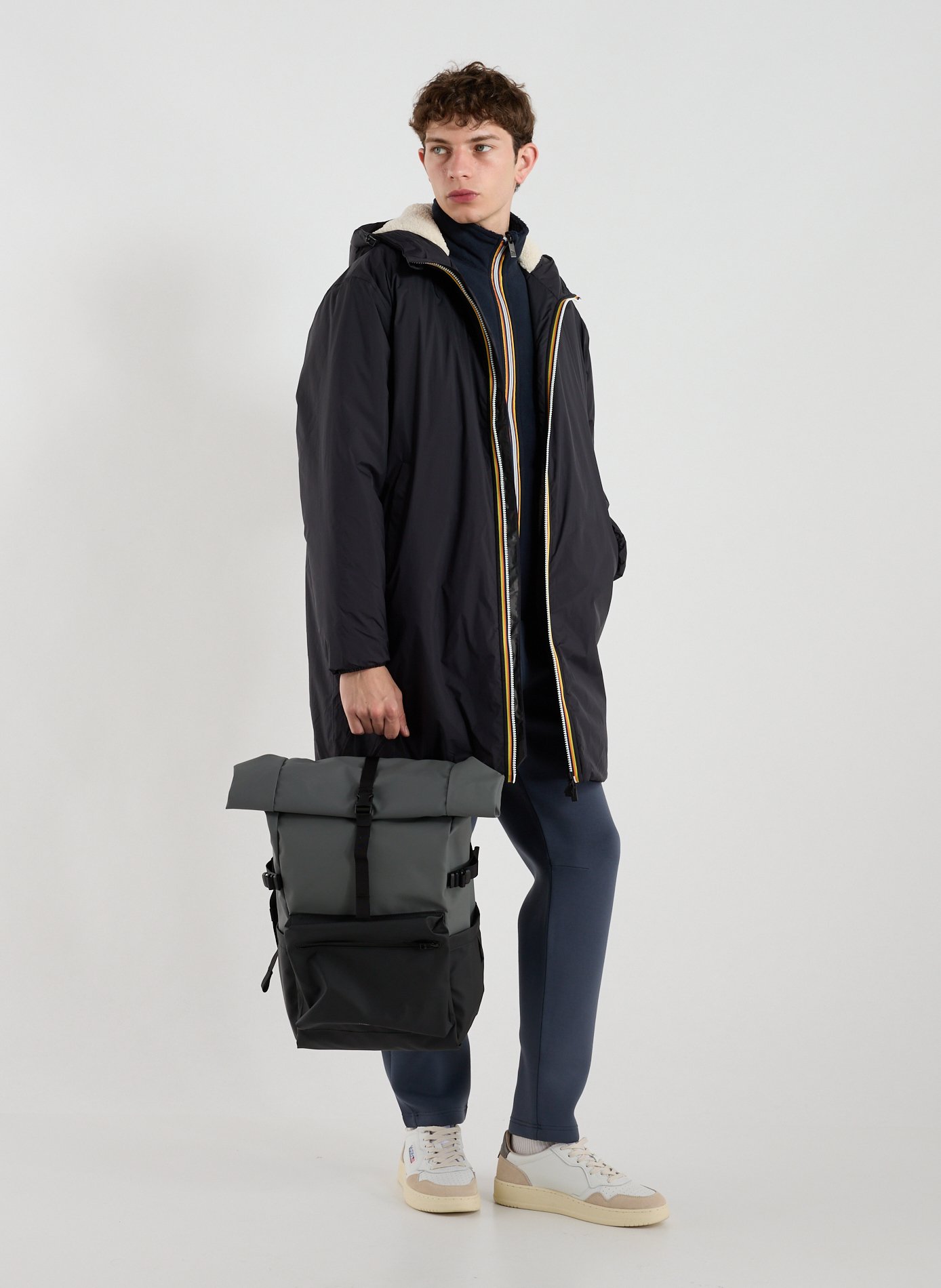 Mid-length hooded jacket K-WAY Black