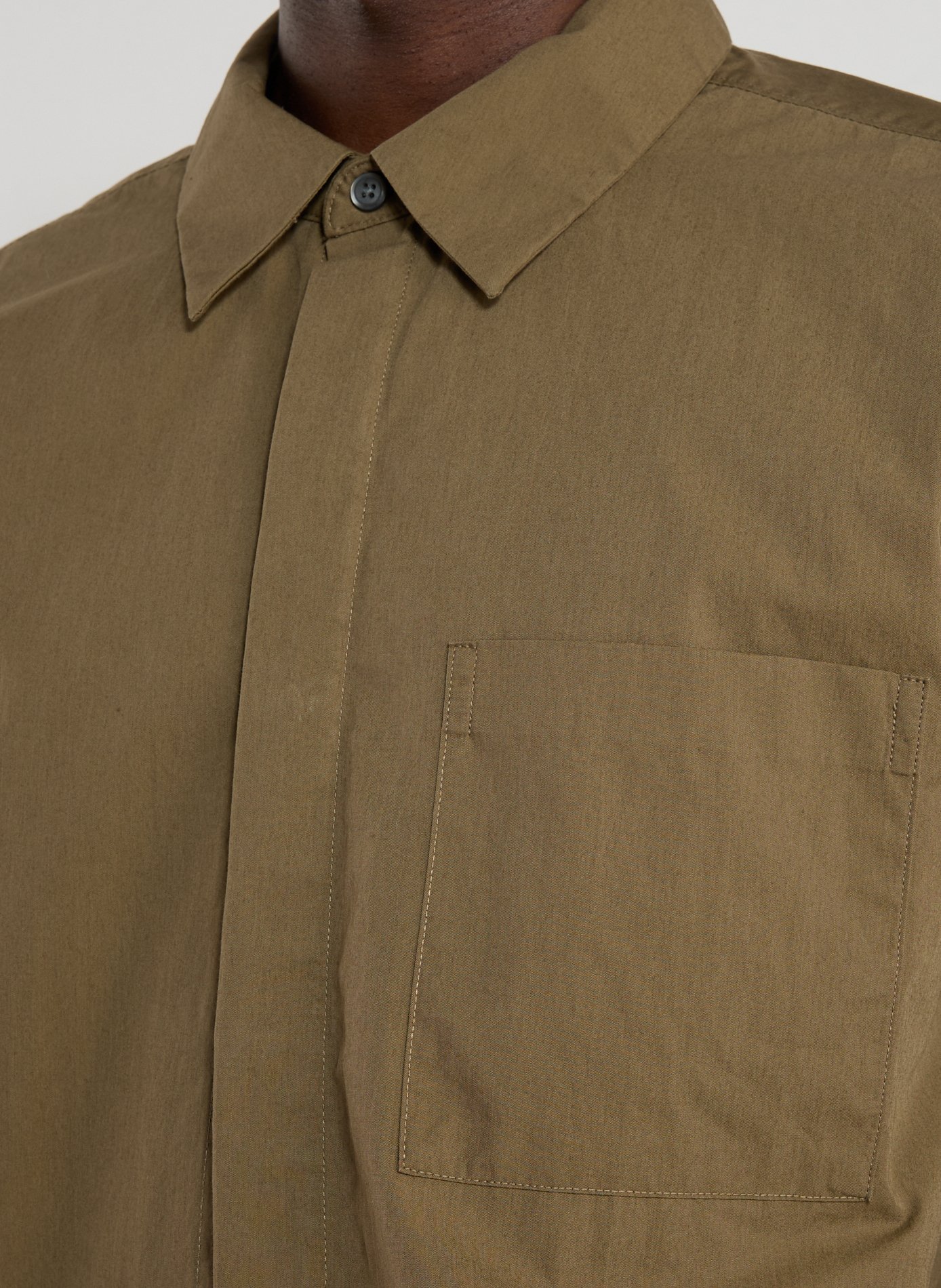 Chemise droite en coton mélangé CALVIN KLEIN Marron