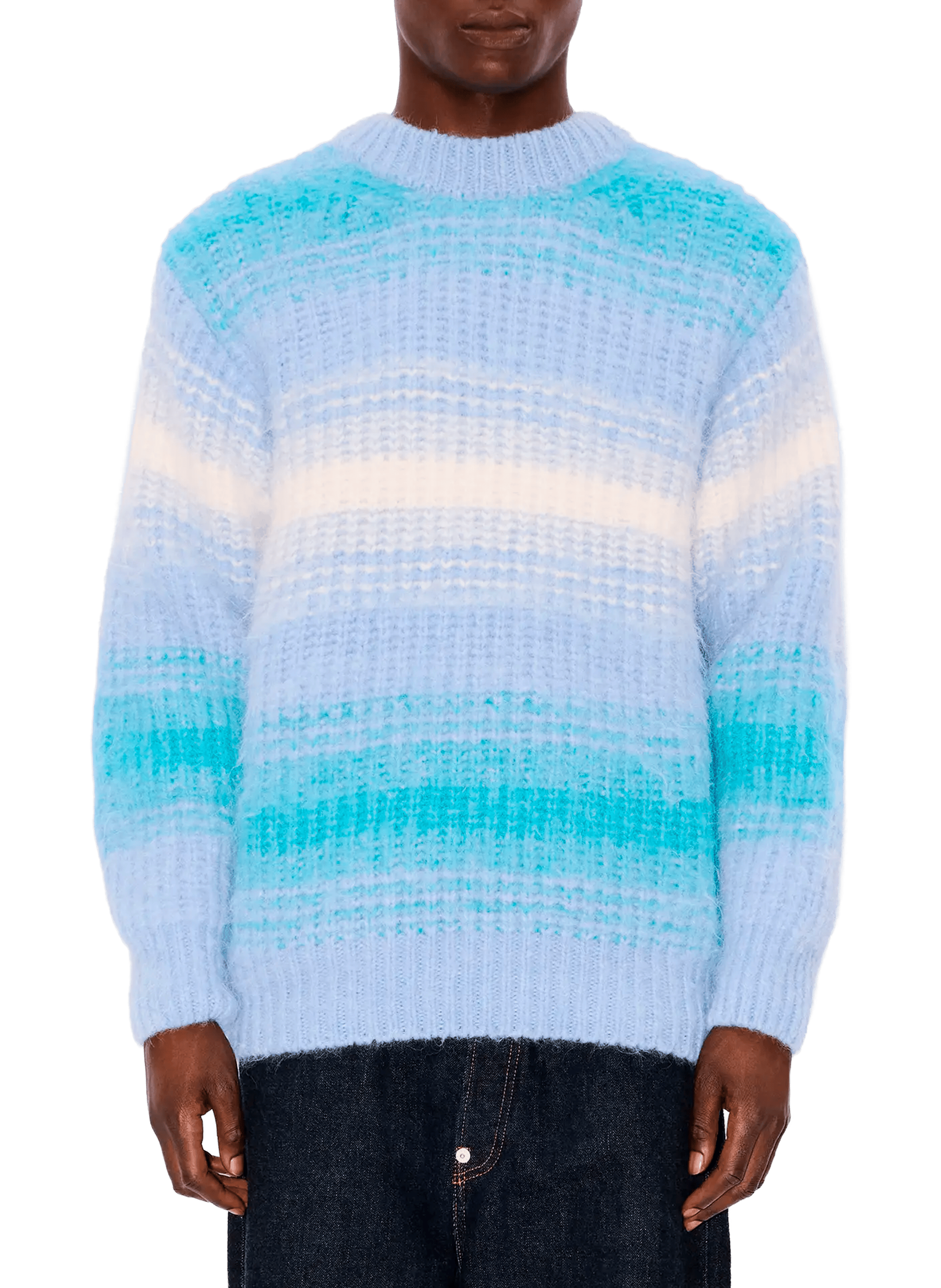 KENZO Pull à rayures en alpaga mélangé Bleu