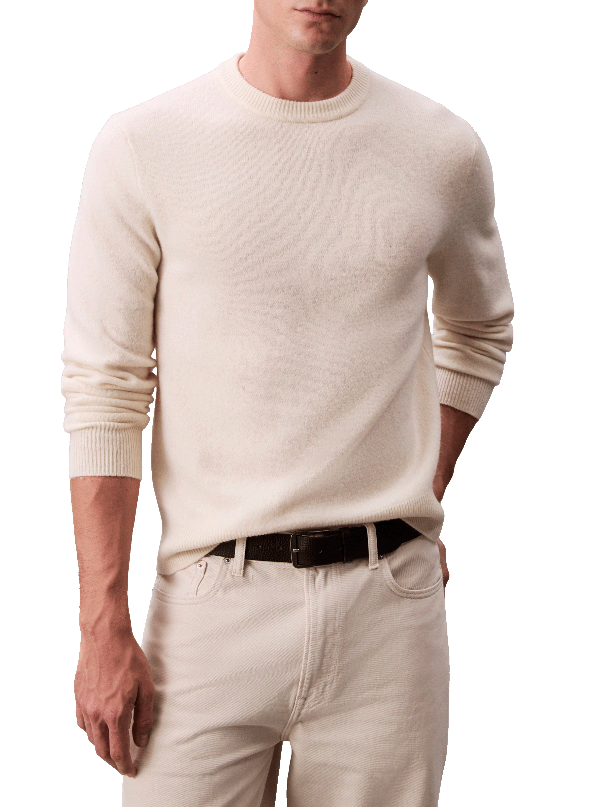  Round-neck wool jumper CALVIN KLEIN White