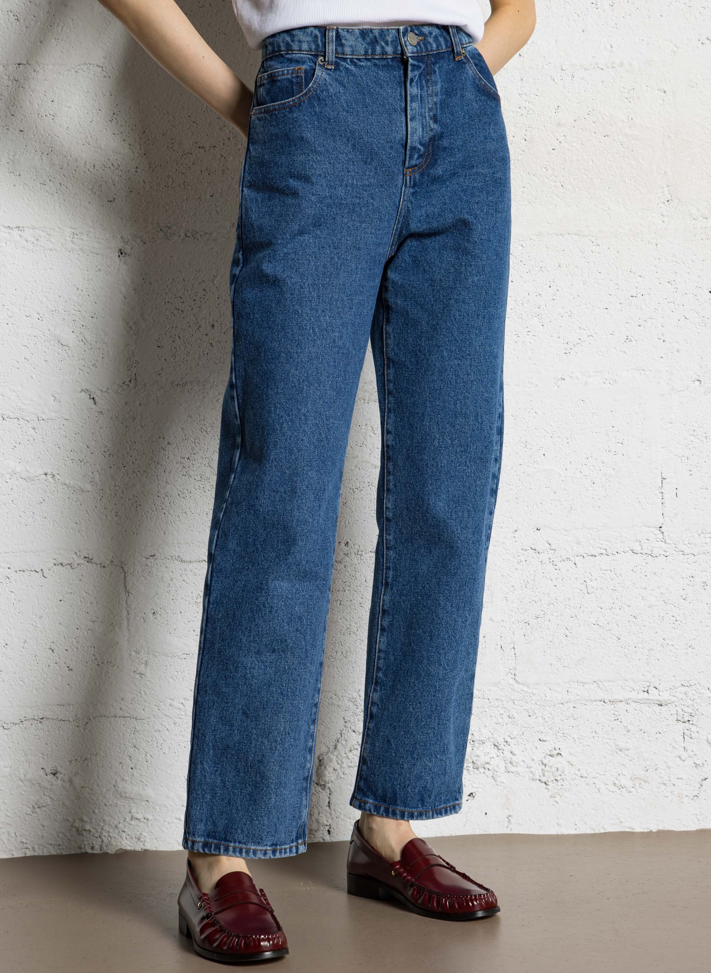 Jean droit en coton barnabe SOEUR Bleu