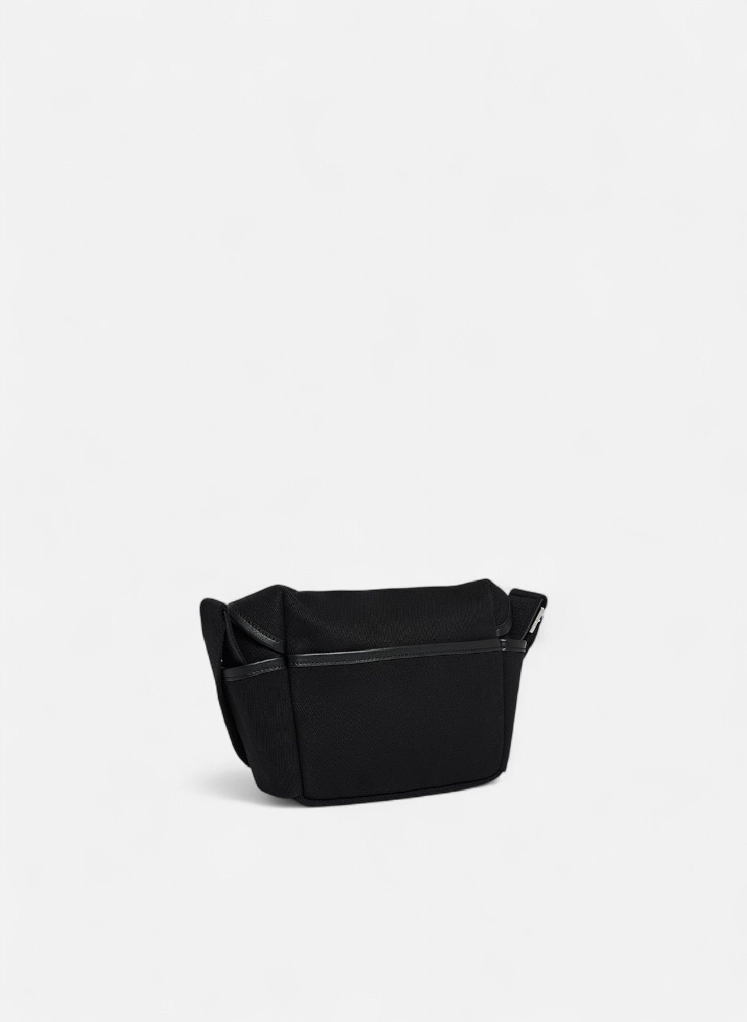 Petit sac bandoulière solveig en toile coton et cuir lisse LE TANNEUR Noir