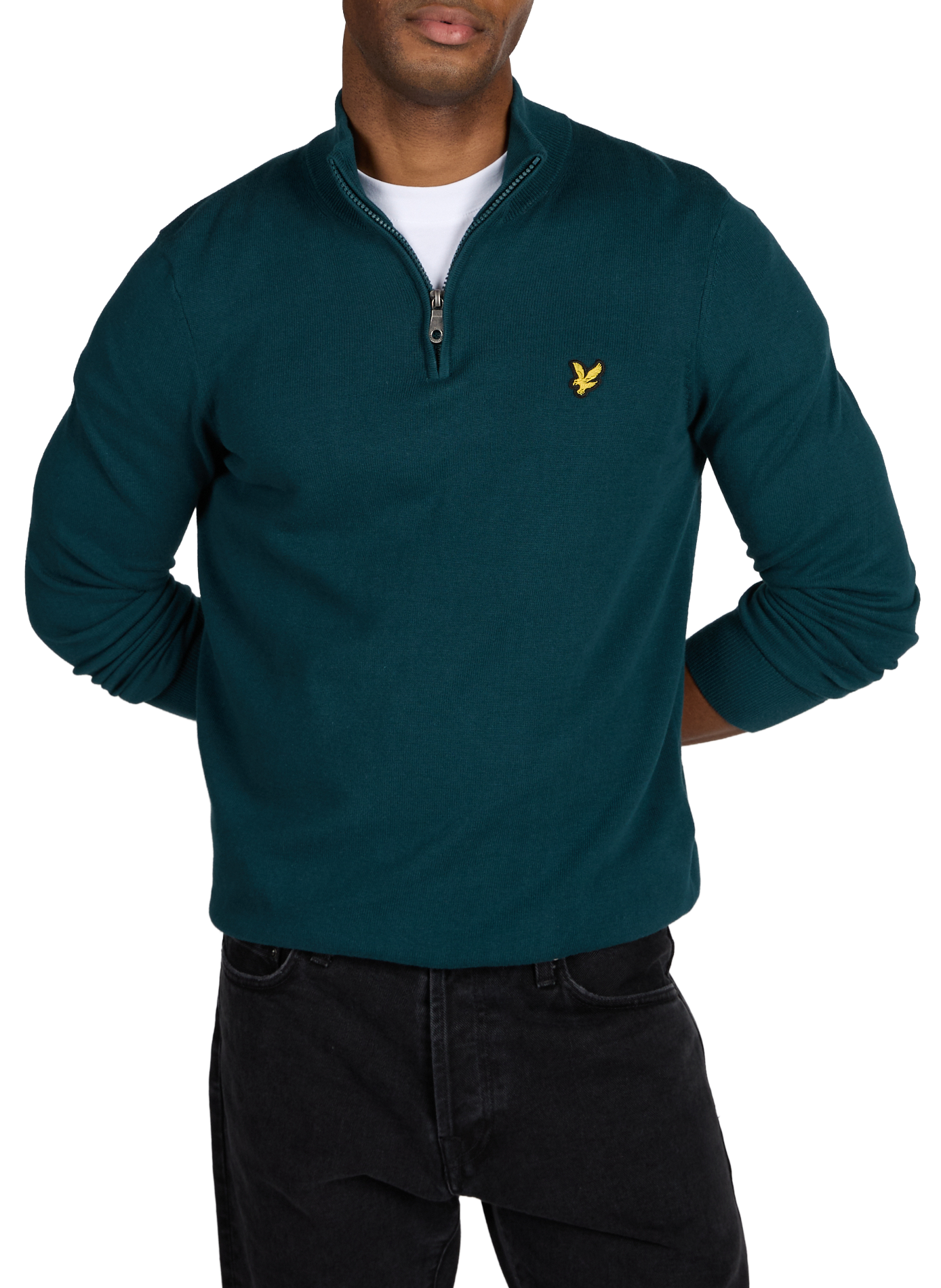 Pull col zippé en coton LYLE & SCOTT Vert