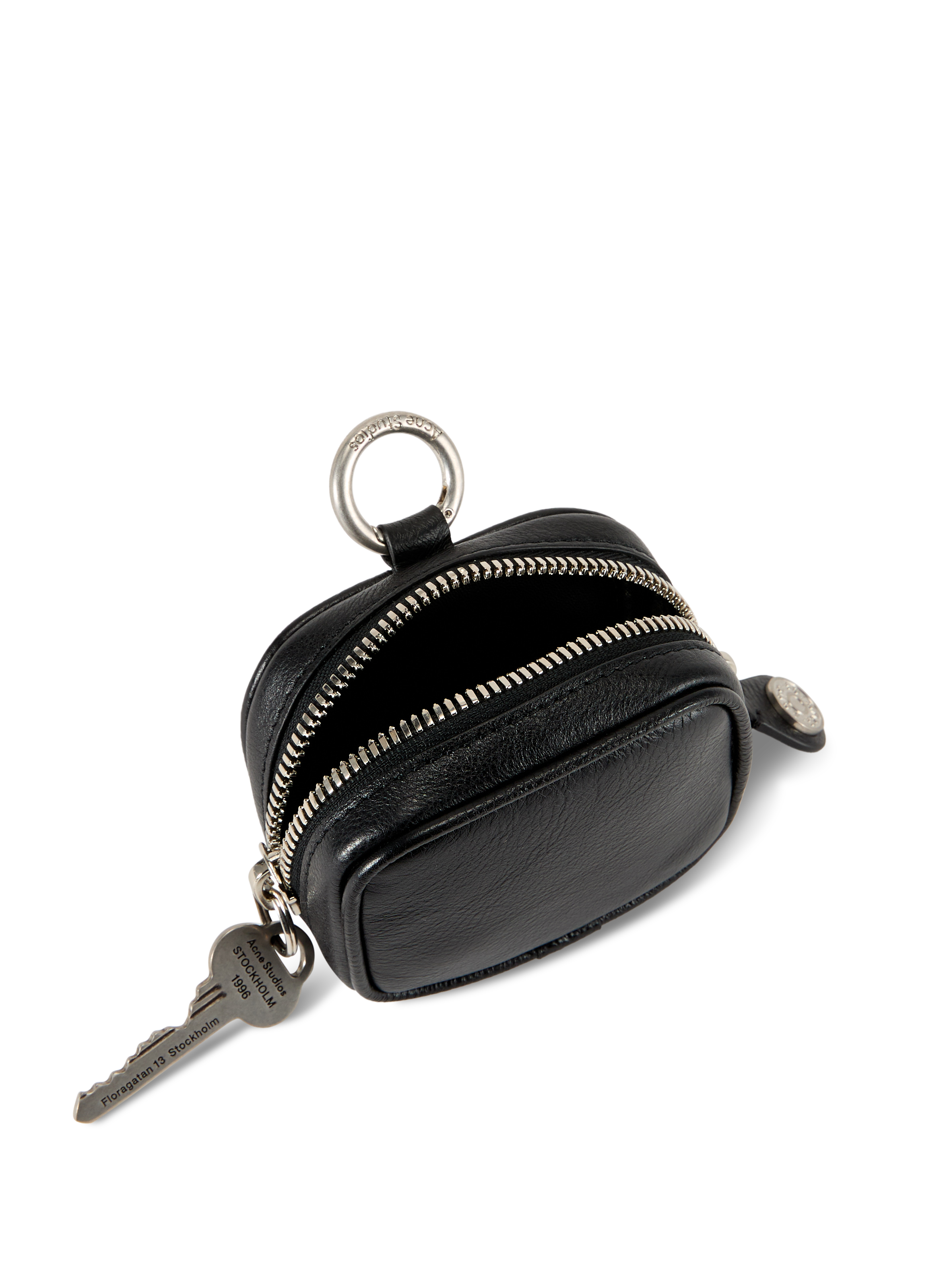 Porte monnaie Camero Clip en cuir grainé mélangé ACNE STUDIOS Noir