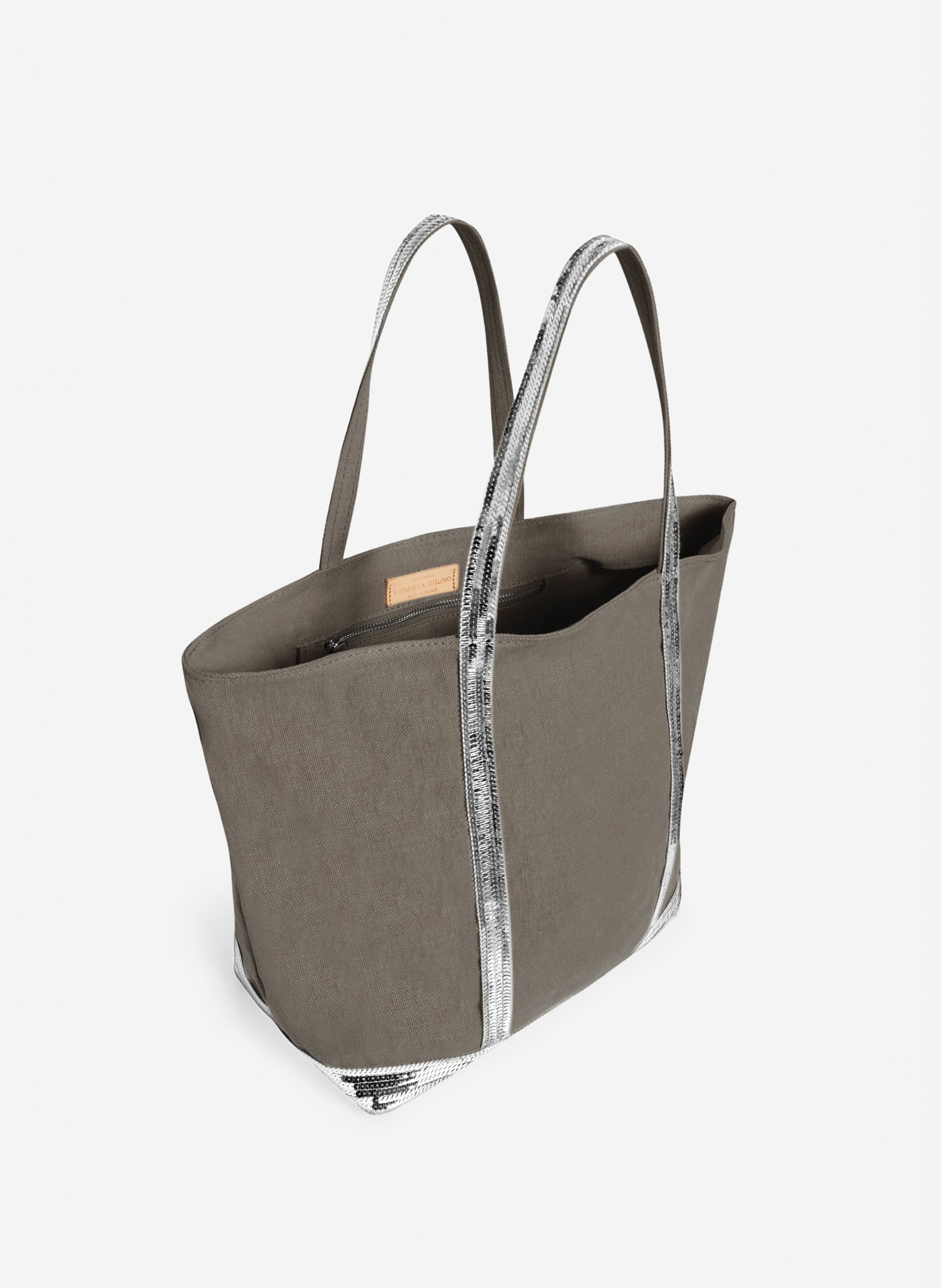 Cabas l zippé en lin VANESSA BRUNO Gris