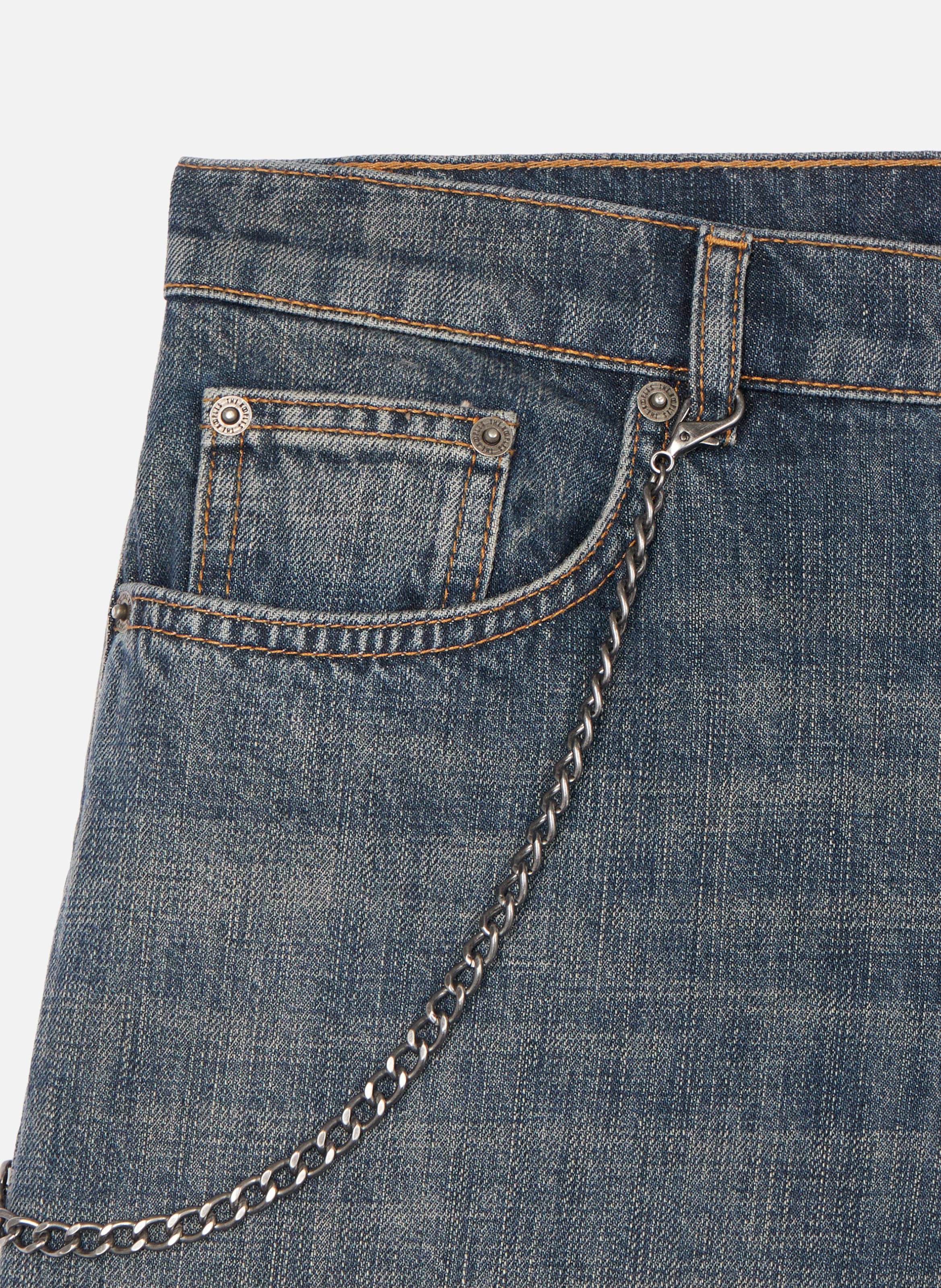 Short en denim avec chaîne THE KOOPLES Bleu