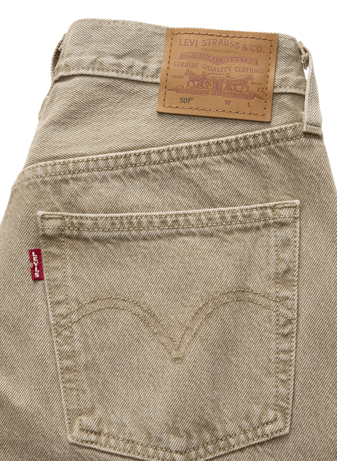 Jean 501 Original en coton LEVI'S Marron