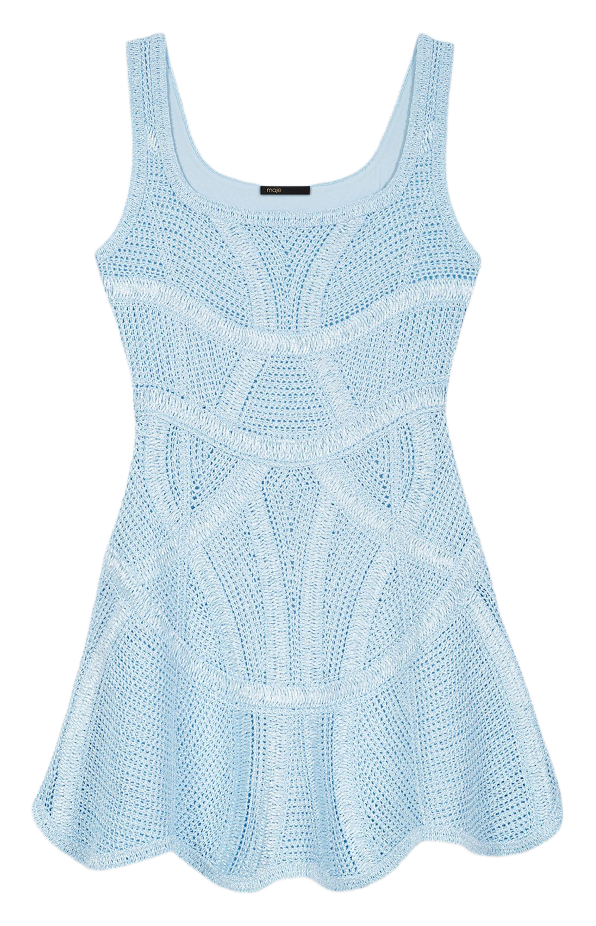 Robe courte col carré unie MAJE Bleu