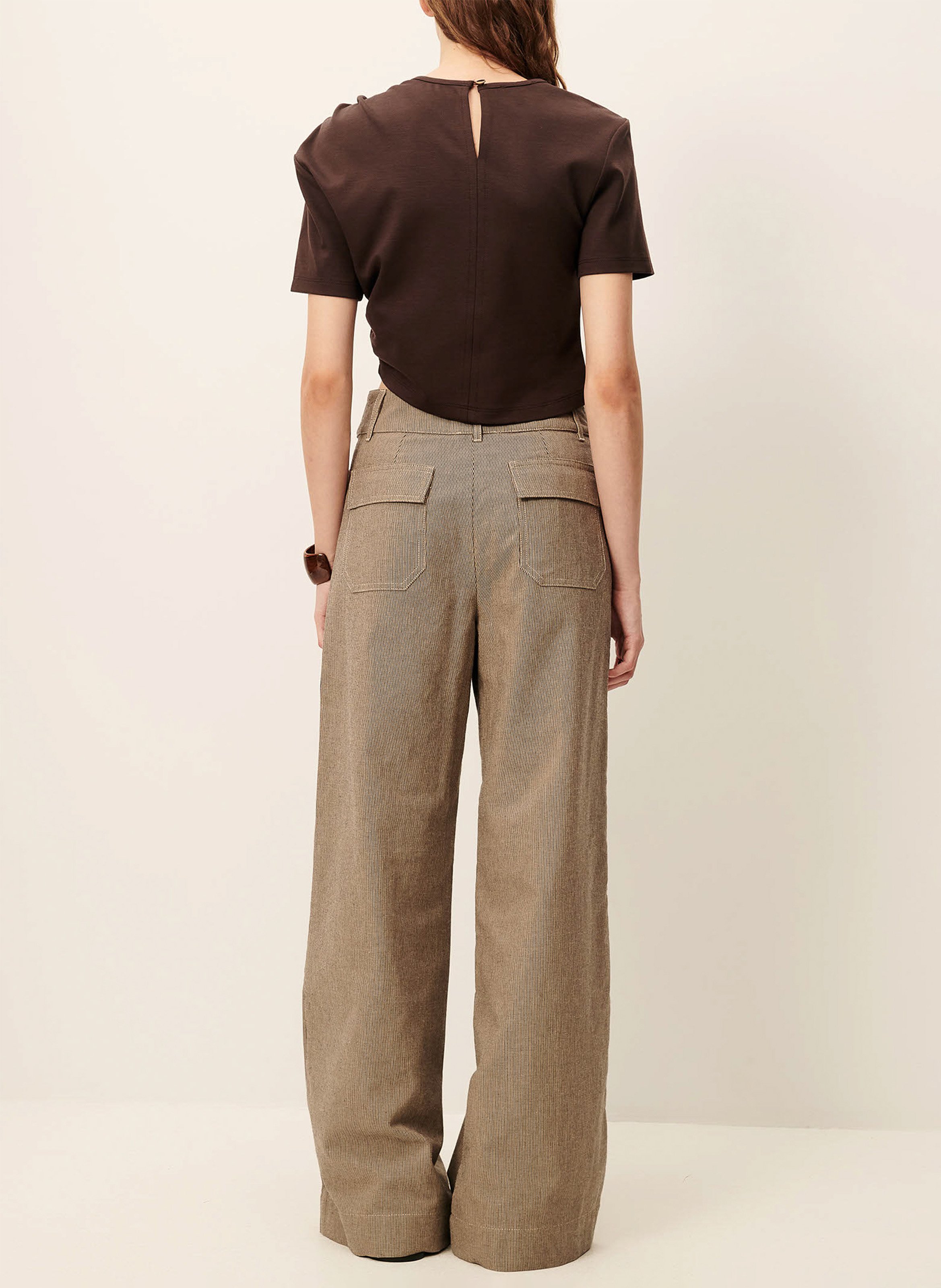 Top ajusté col rond vitti SESSUN Marron