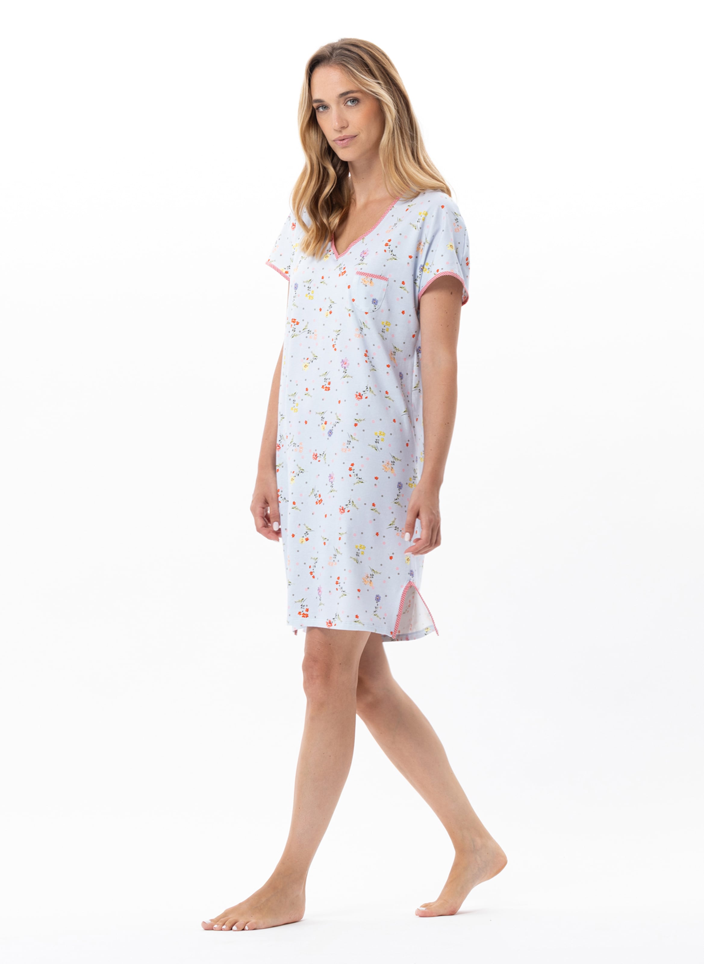 Chemise de nuit en coton daisy 201 LE CHAT Multicolore