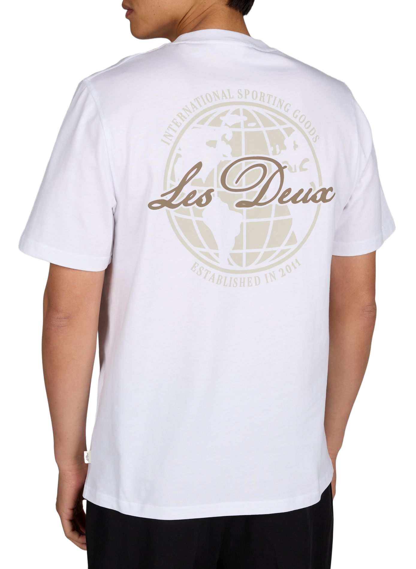 Tee-shirt droit uni à détail serigraphié LES DEUX Blanc