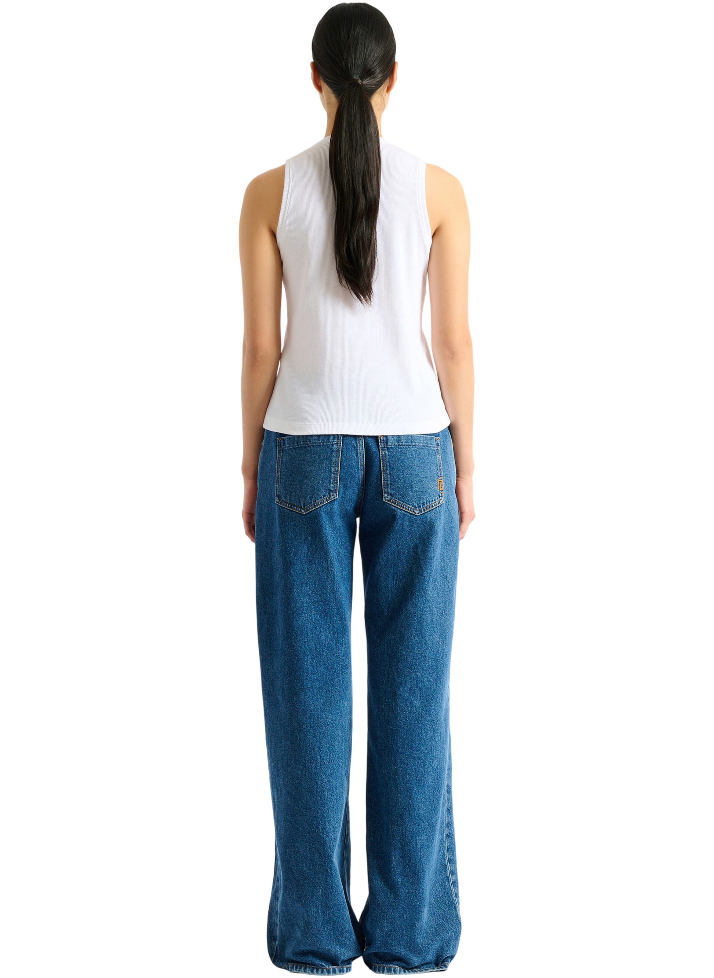 Débardeur brodé balmain paris BALMAIN Blanc