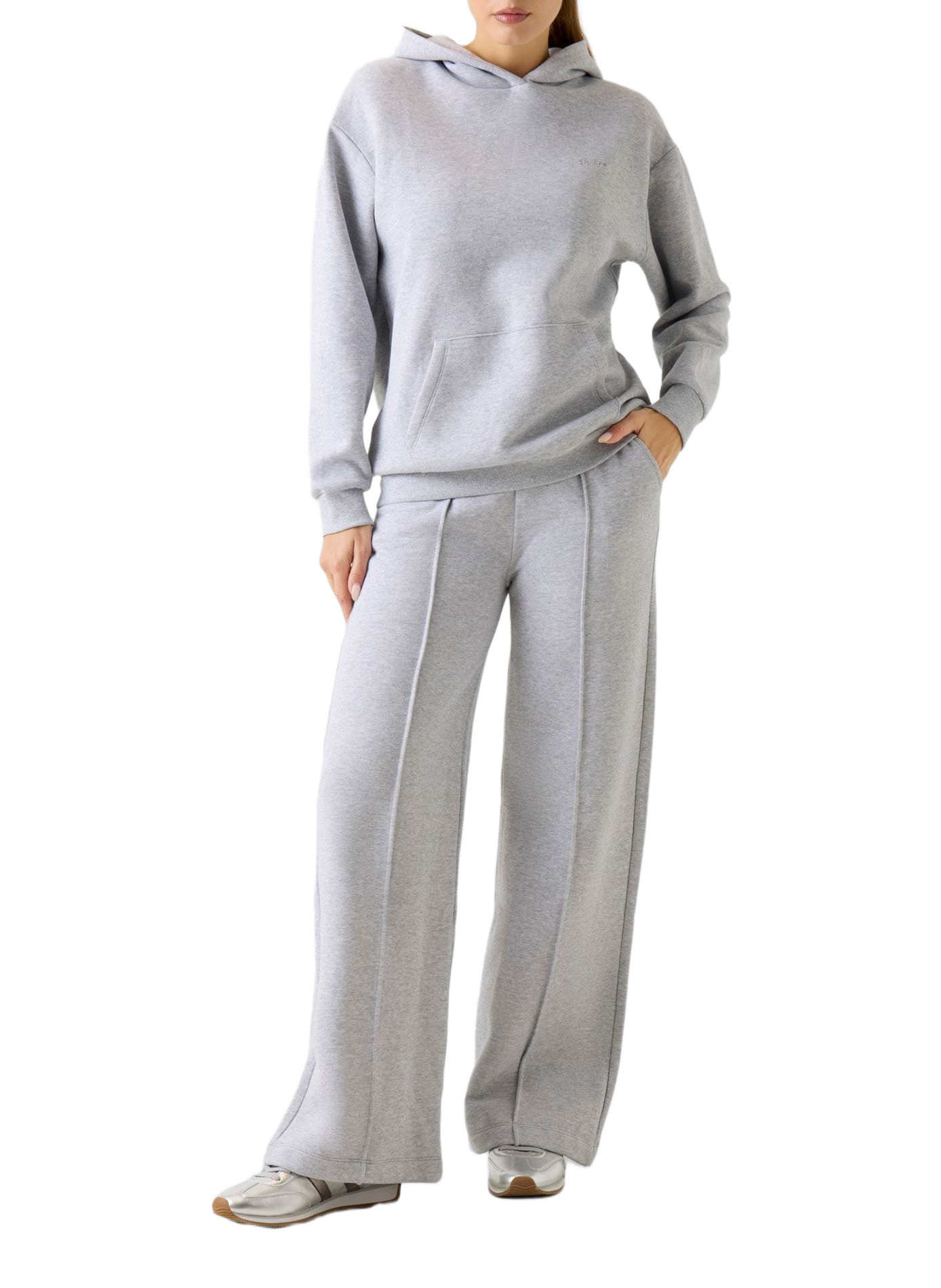Pantalon de survêtement plissé en coton mélangé  GUESS Gris