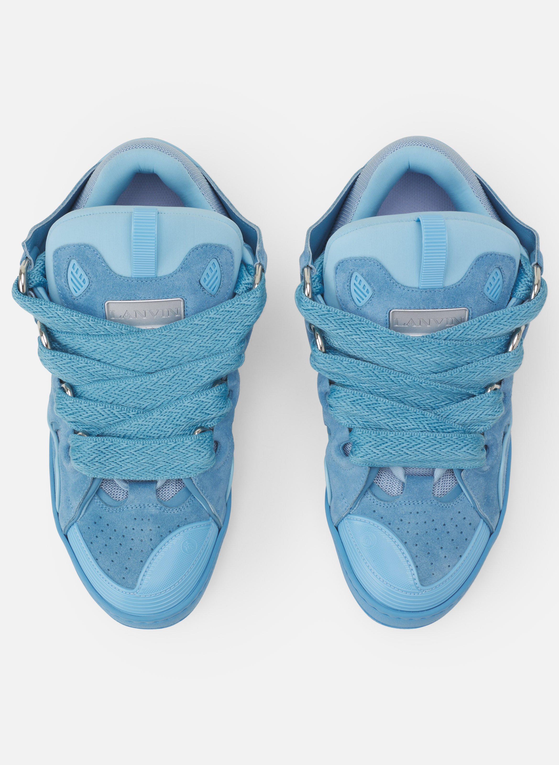 Sneakers curbs en suede monocolor LANVIN Bleu