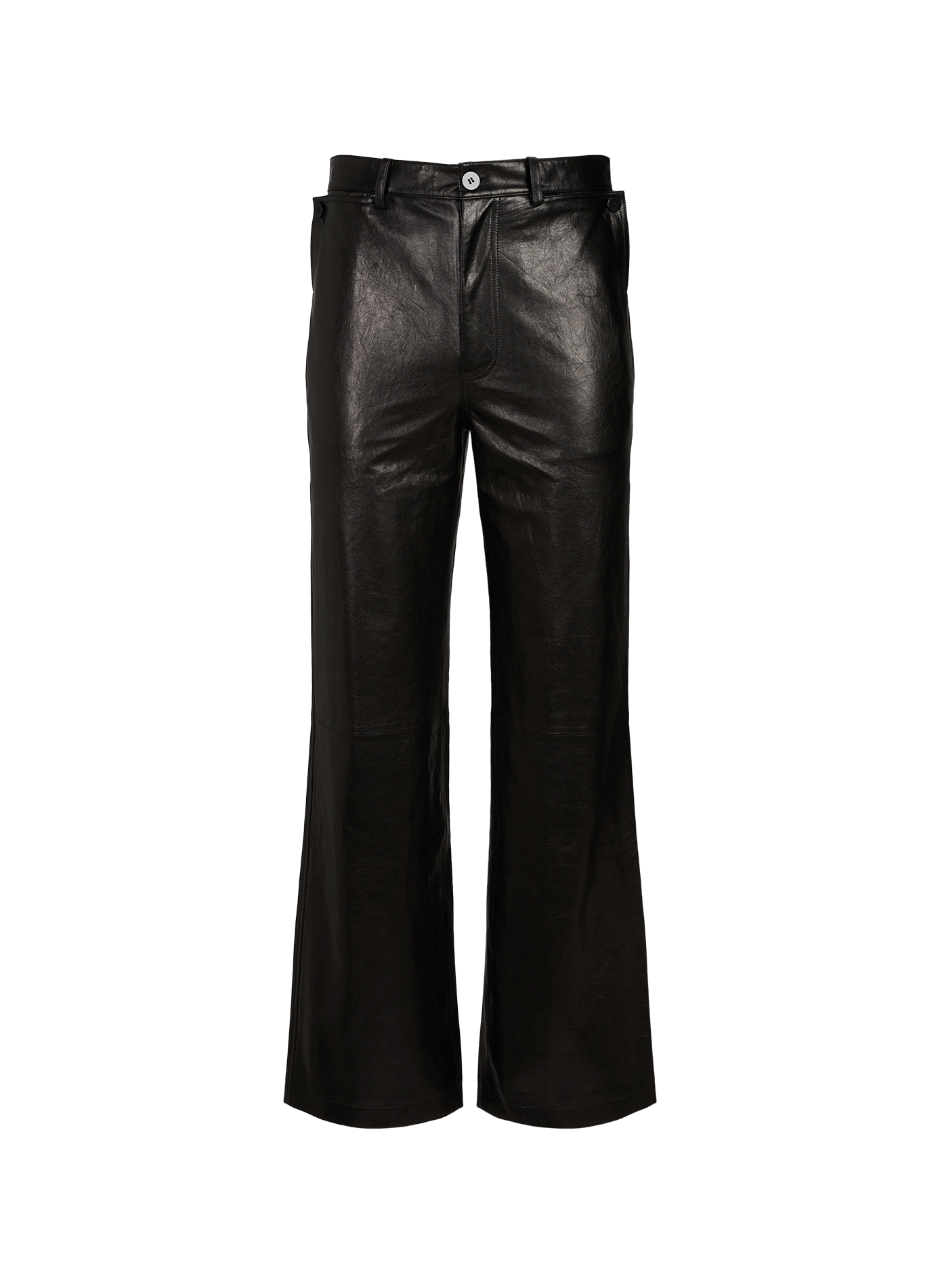 Straight leather pants in lambskin SEAN SUEN Black