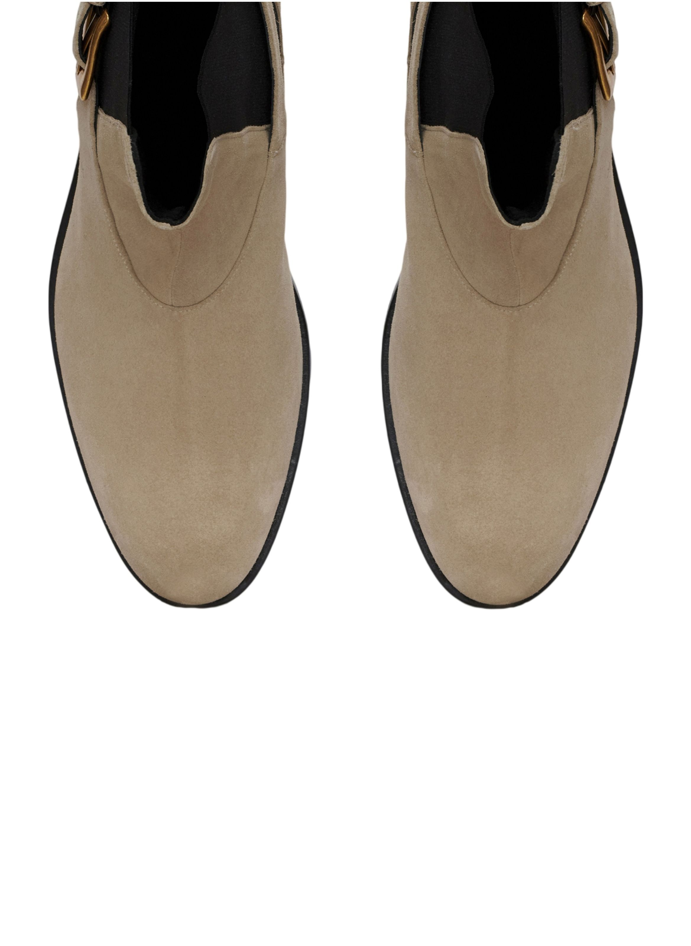 Boots chelsea anthem en cuir suédé BALMAIN Beige