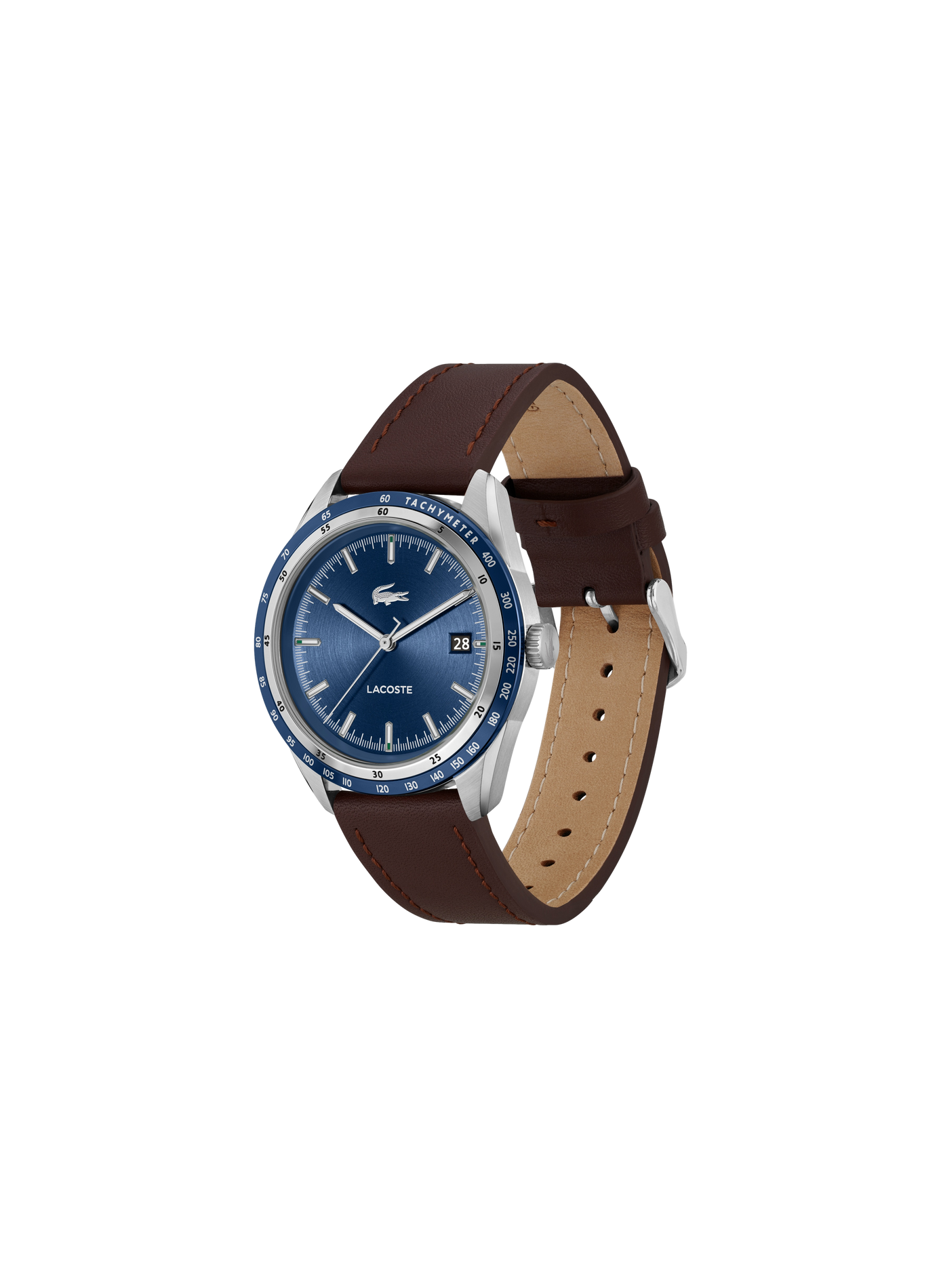 Everett quartz watch in leather LACOSTE Blue