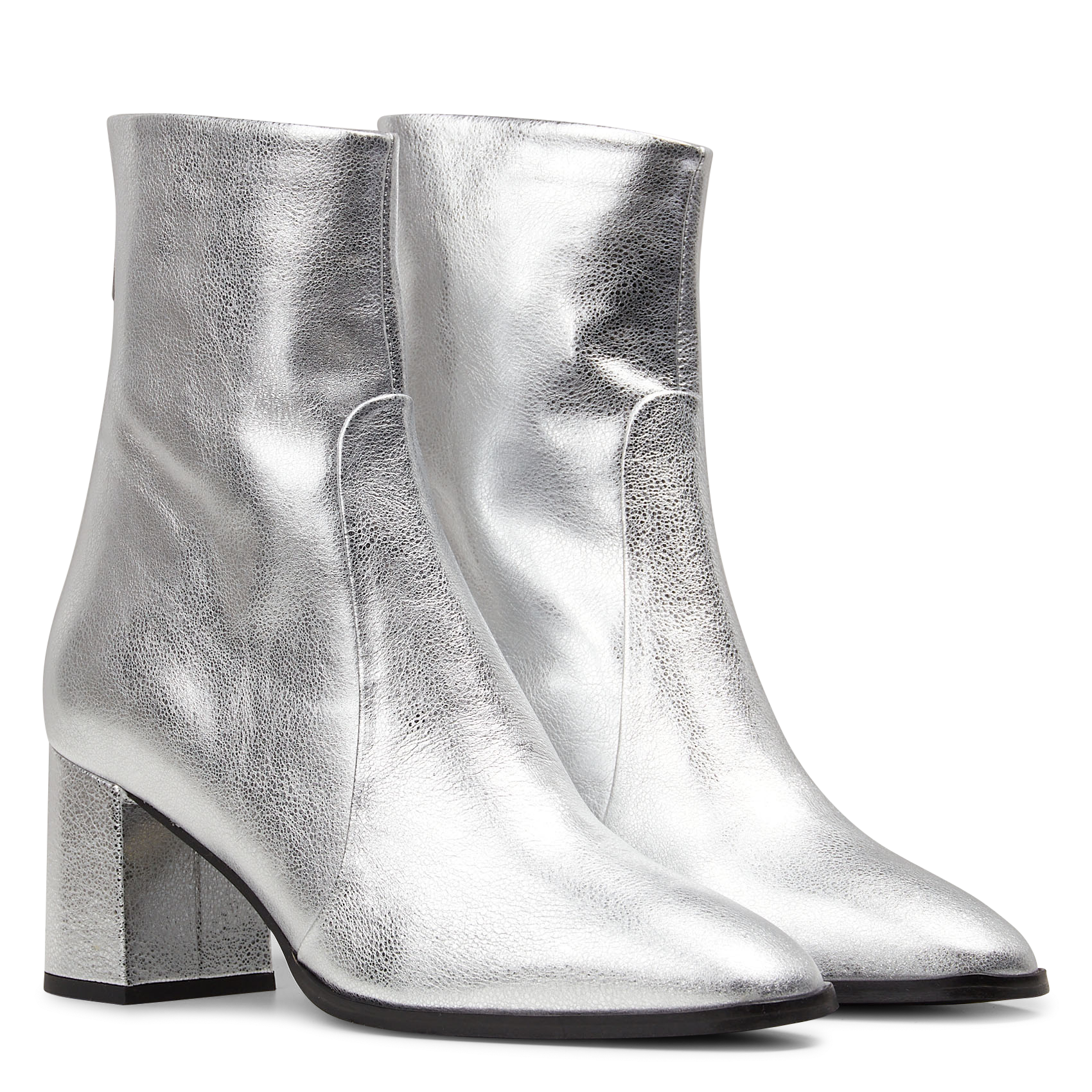Bottines en cuir IKKS Argent