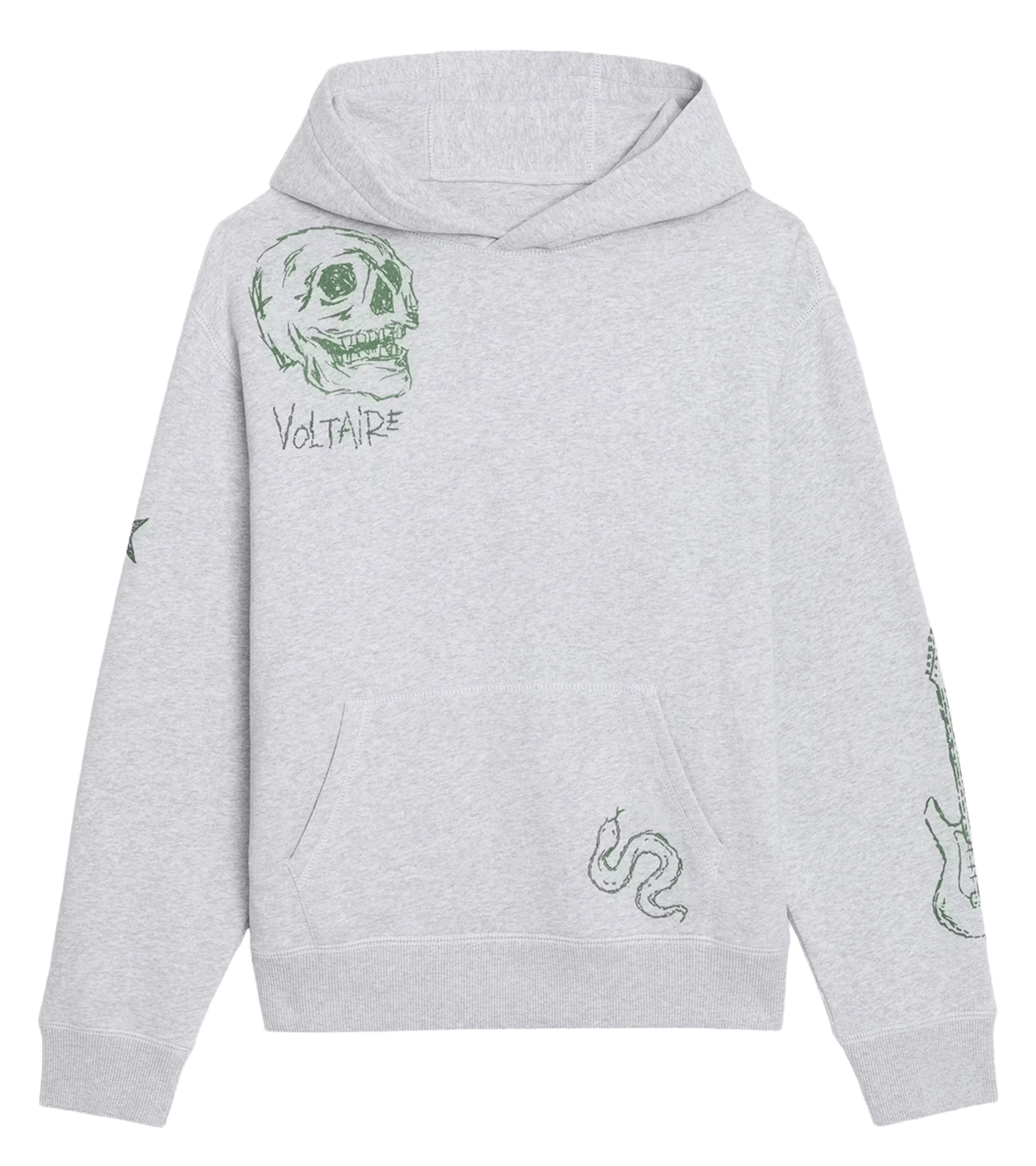 Sweat col rond en coton sacha ZADIG&VOLTAIRE Gris