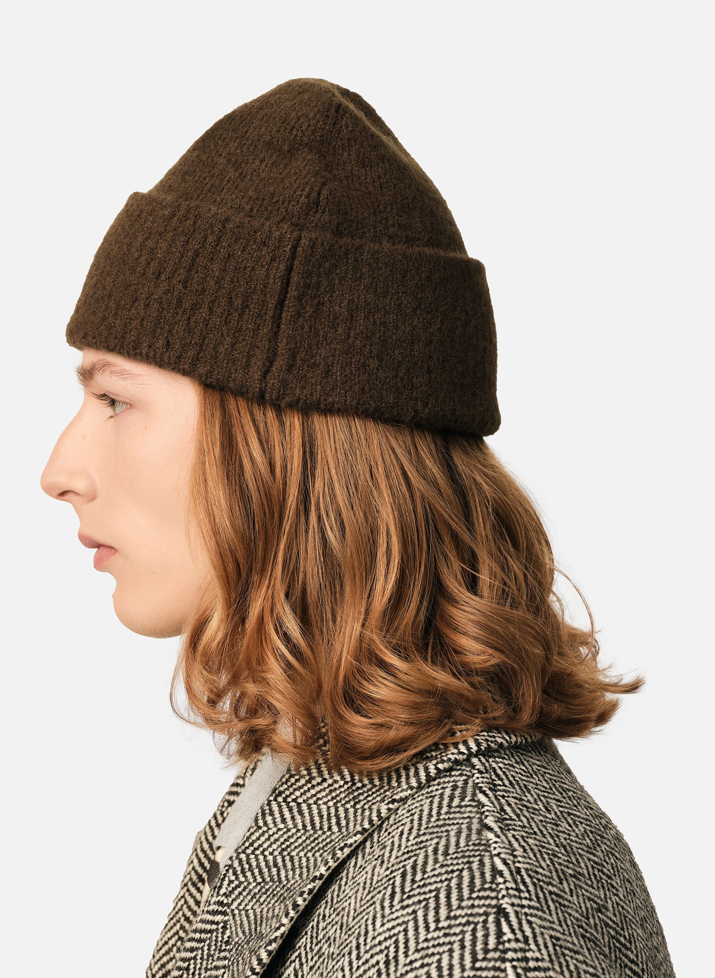 Bonnet unisexe en alpaga ami de coeur AMI PARIS Marron