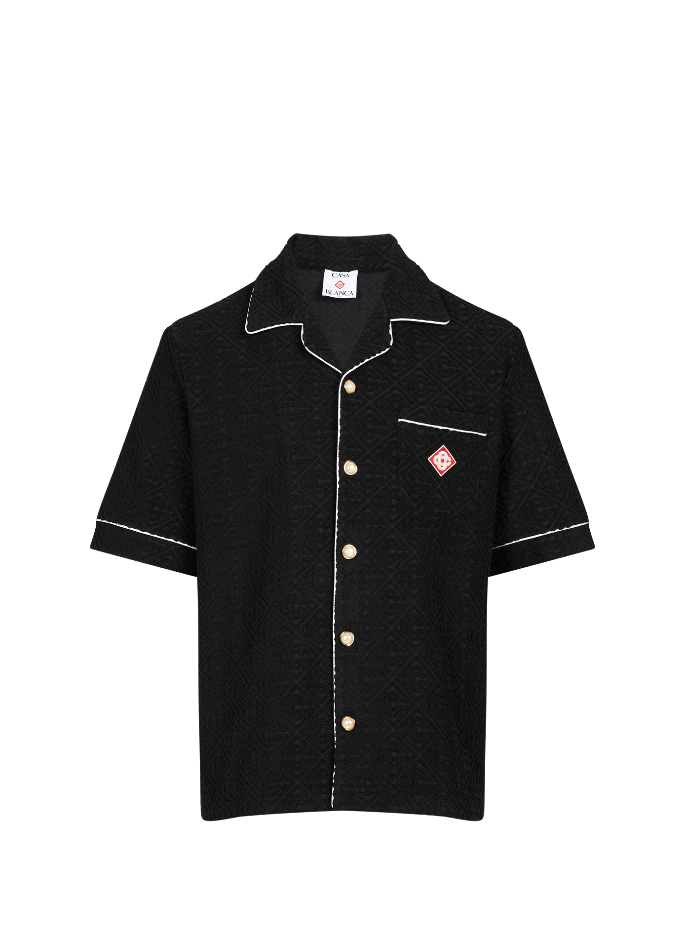 Textured shirt in cotton blend terry fabric CASABLANCA PARIS Black