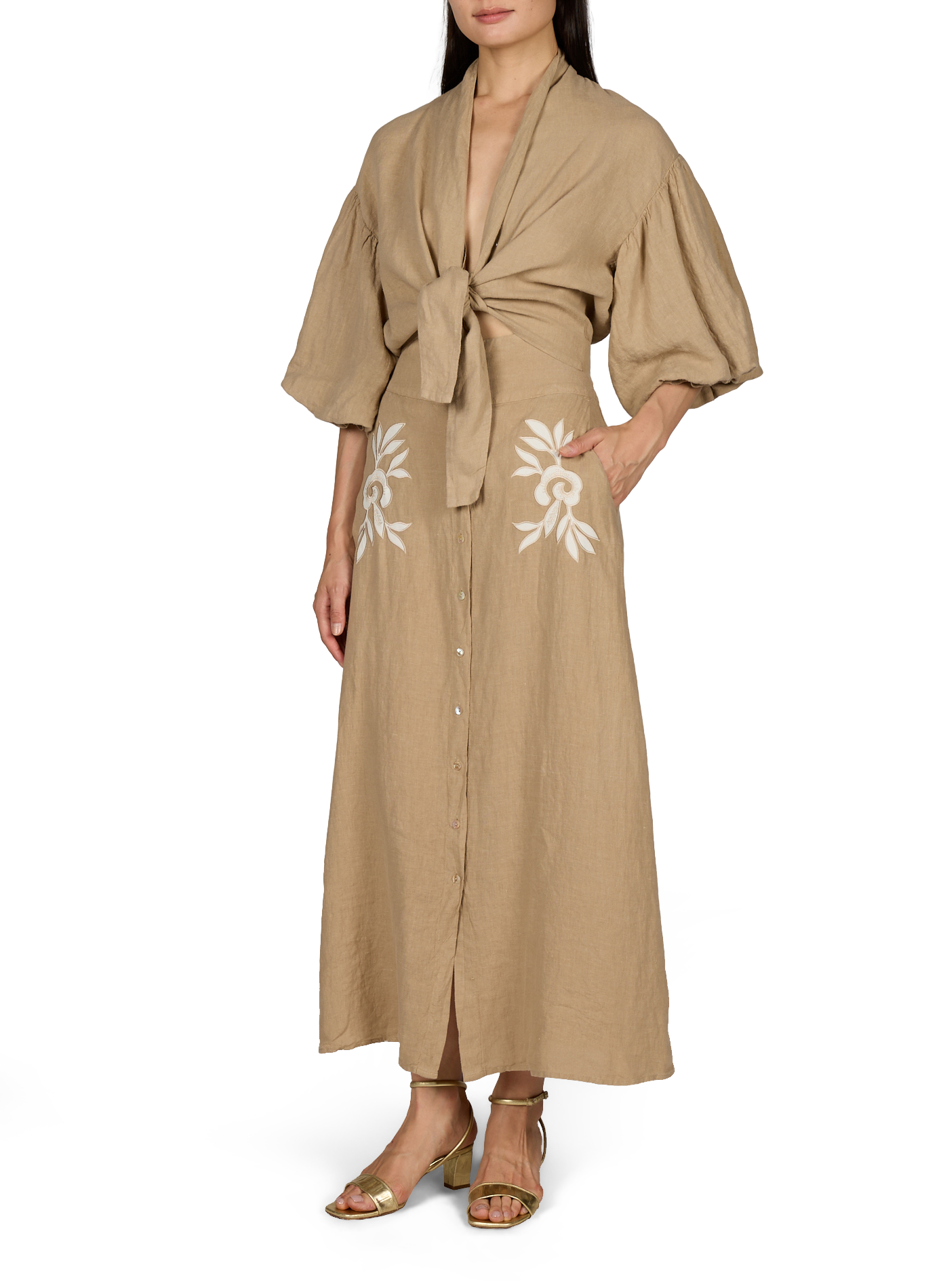Jupe Mrs Mabe en lin MR MOOD Beige