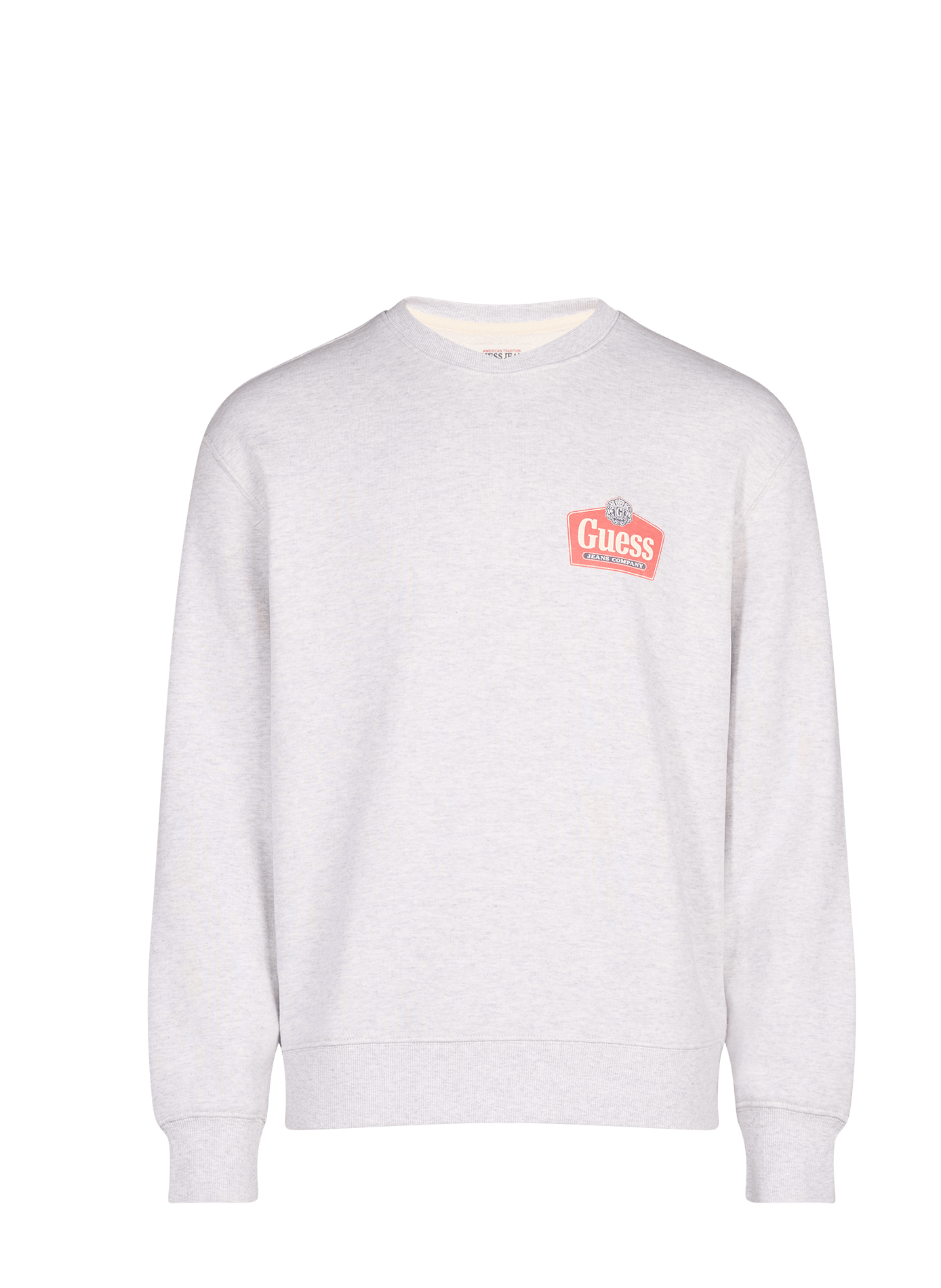 Sweat droit en coton GUESS Gris