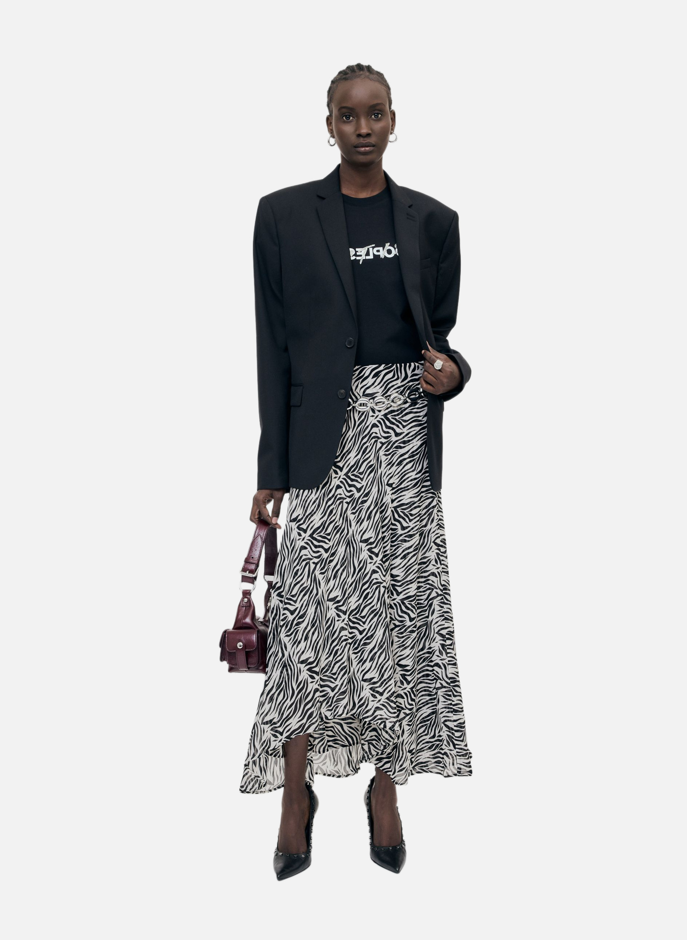 T-shirt en coton what is avec strass THE KOOPLES Noir