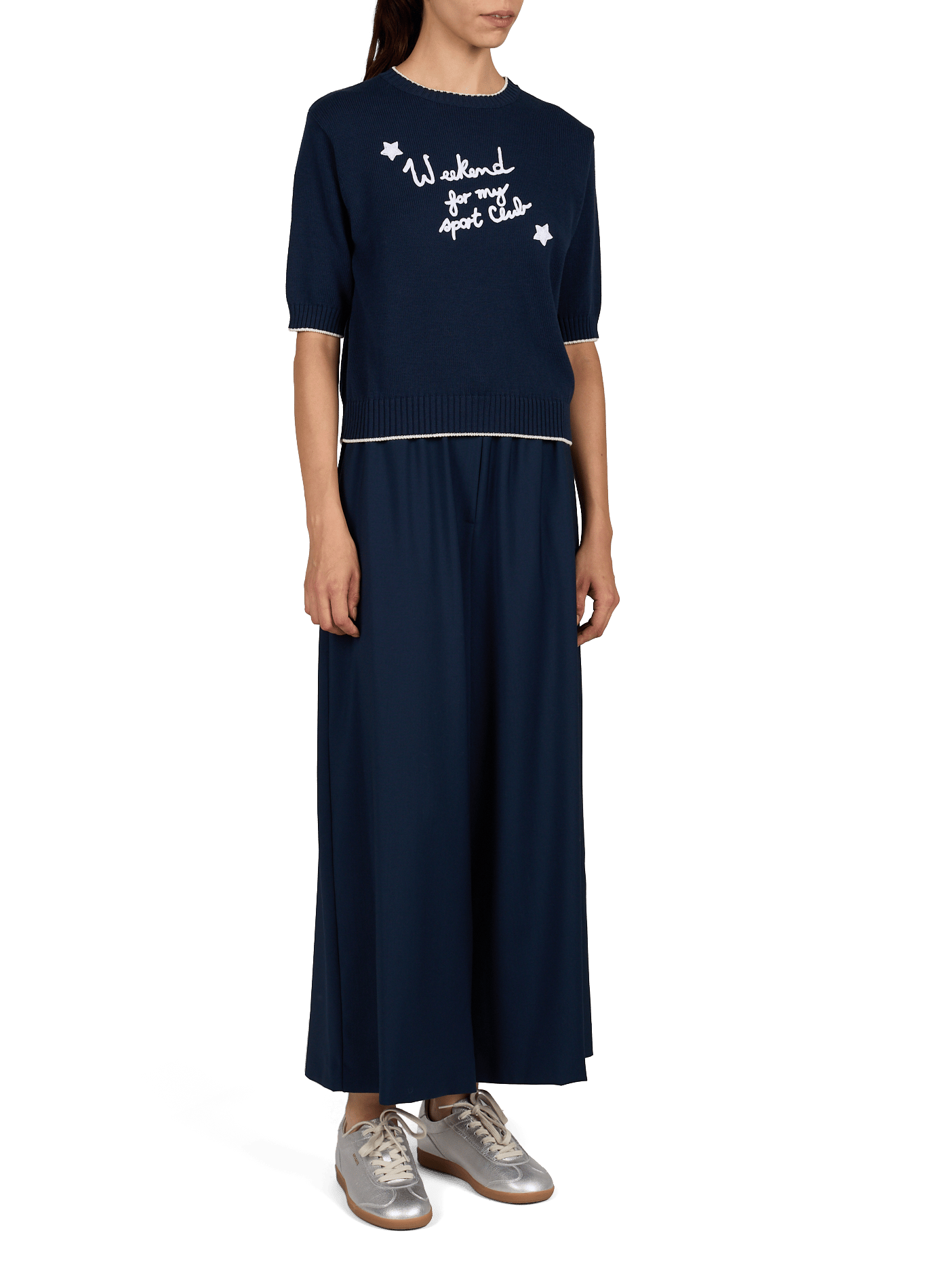 Wide-leg wool trousers MAX MARA WEEK END Blue