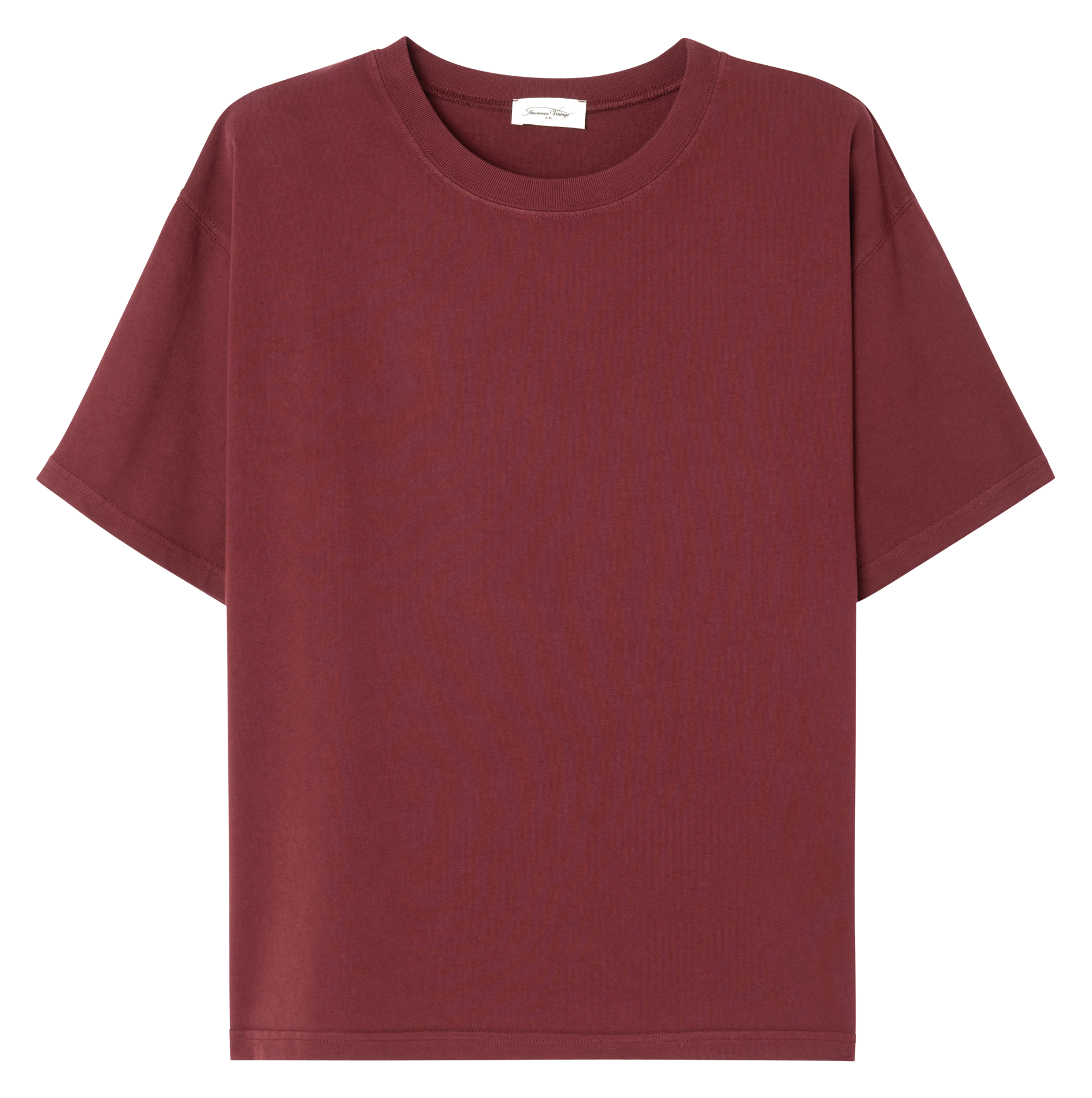 Tee-shirt ample col rond en coton fizvalley  Bordeaux vintage
