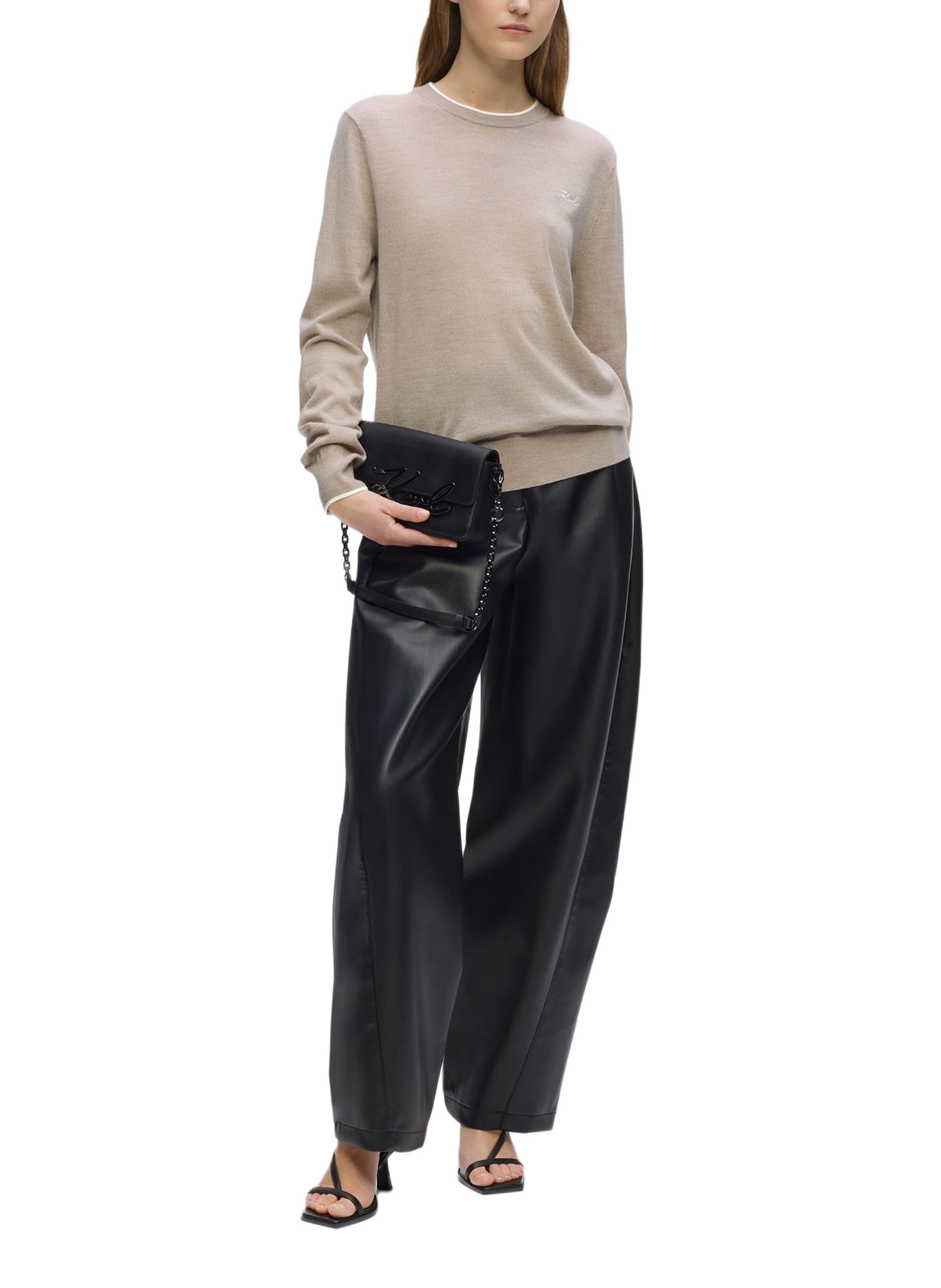 Merino wool jumper KARL LAGERFELD Beige