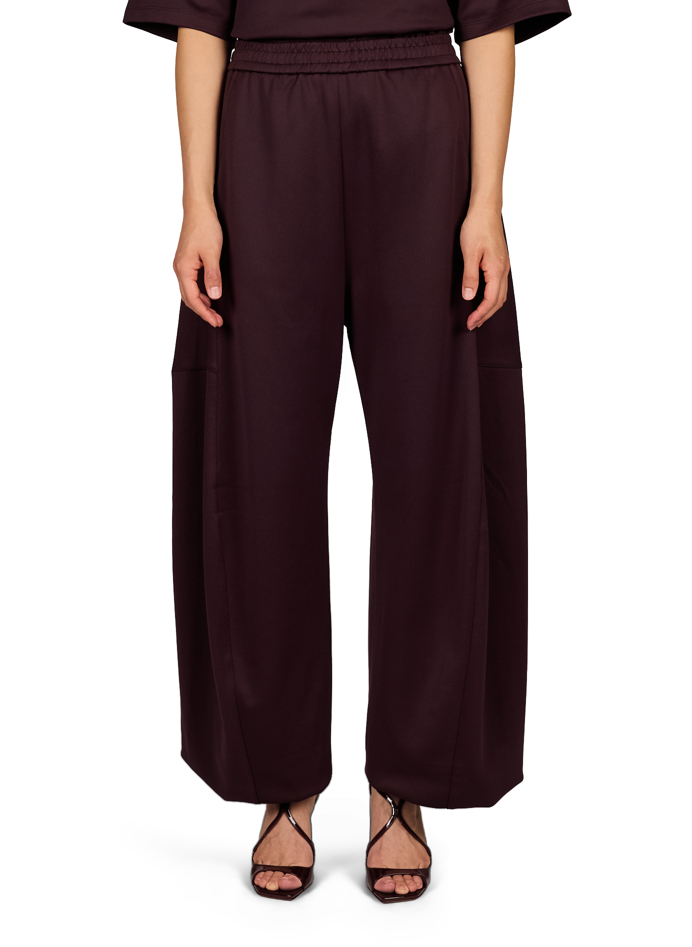 Hoch sitzende weite Hose TIBI Braun