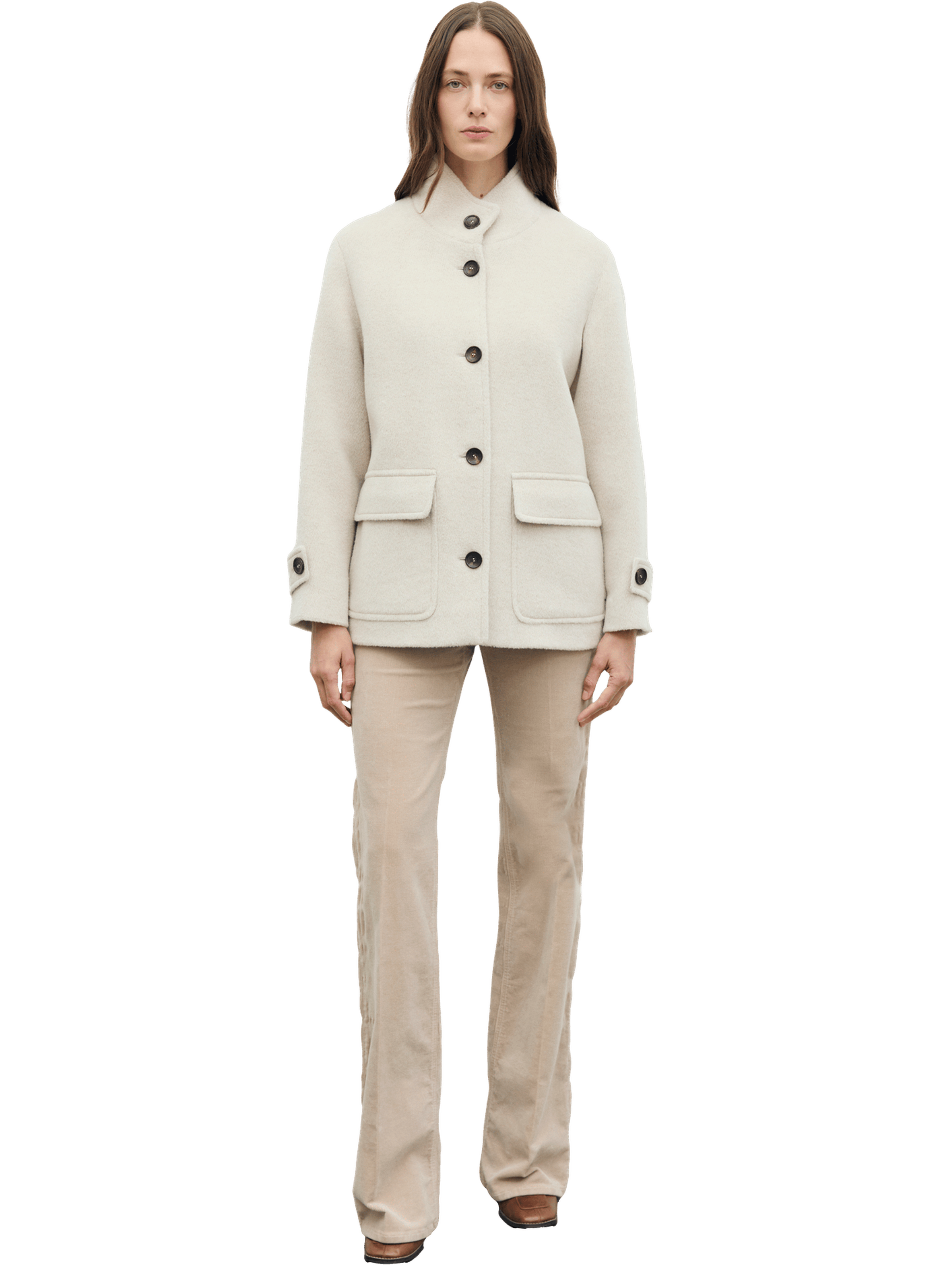 Manteau court en laine et alpaga - alay GERARD DAREL Beige