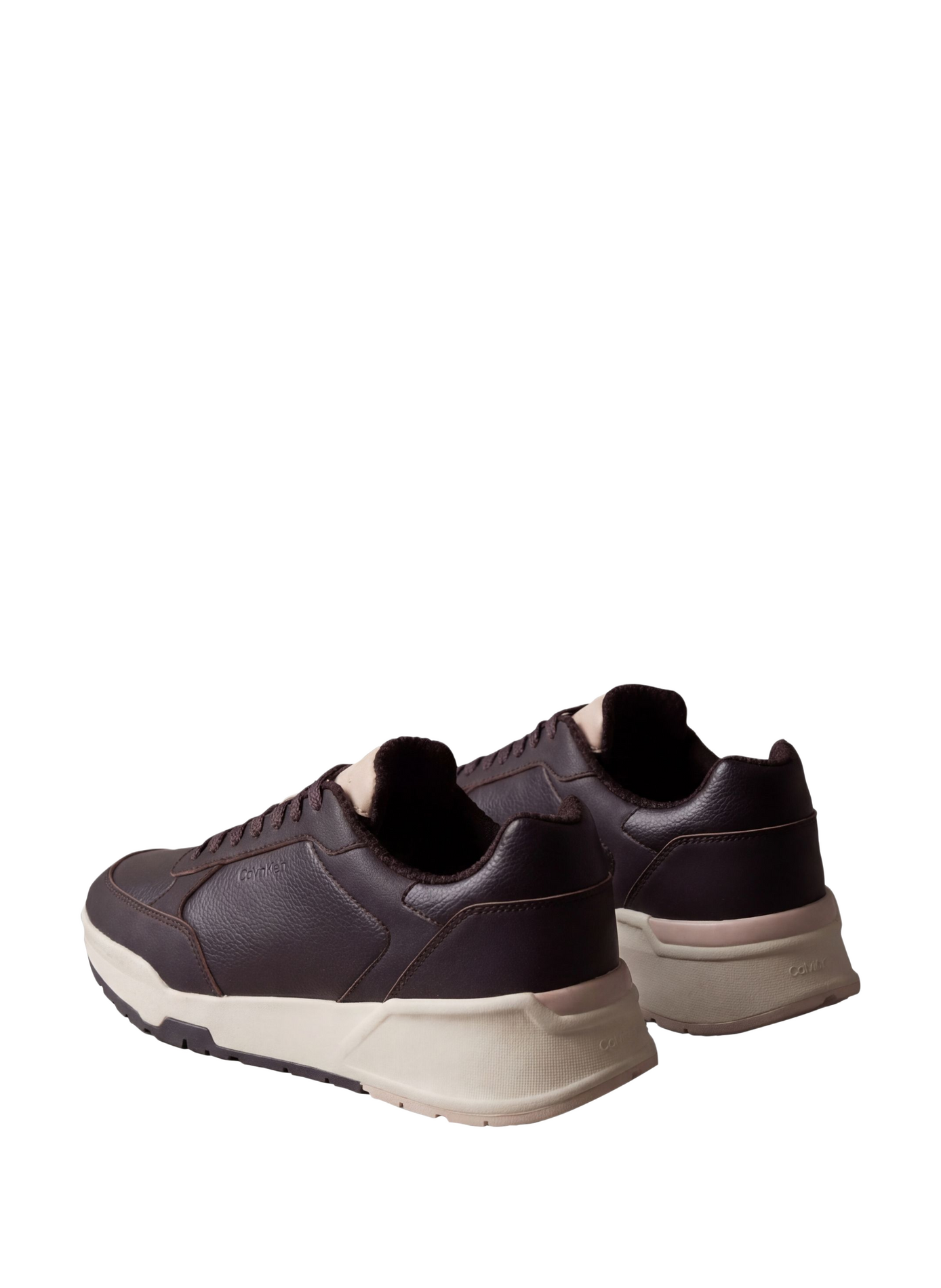 Baskets plates City Runner en cuir CALVIN KLEIN Schwarz