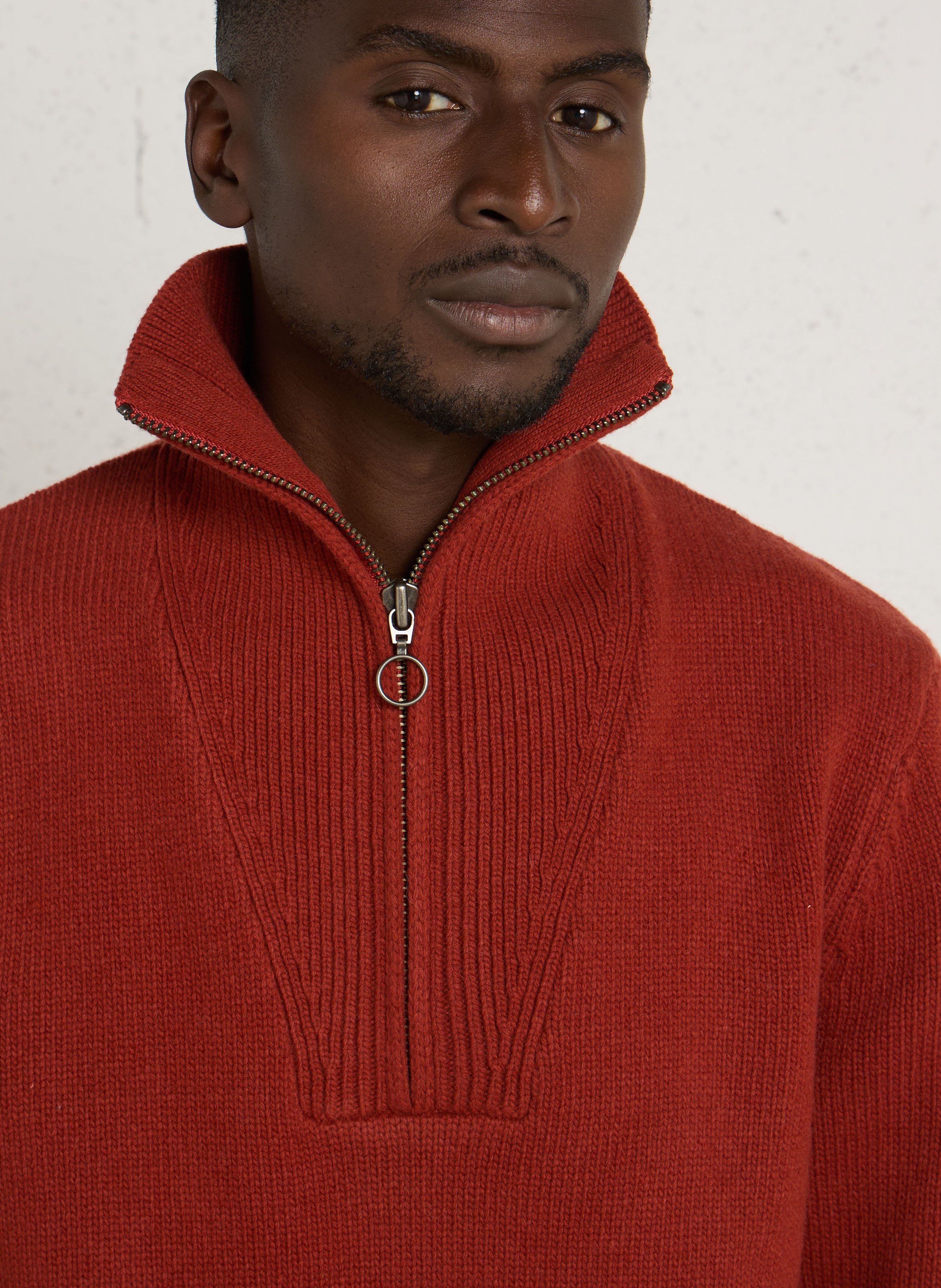 Gebreide coltrui van gemengde wol ARMOR-LUX Rood