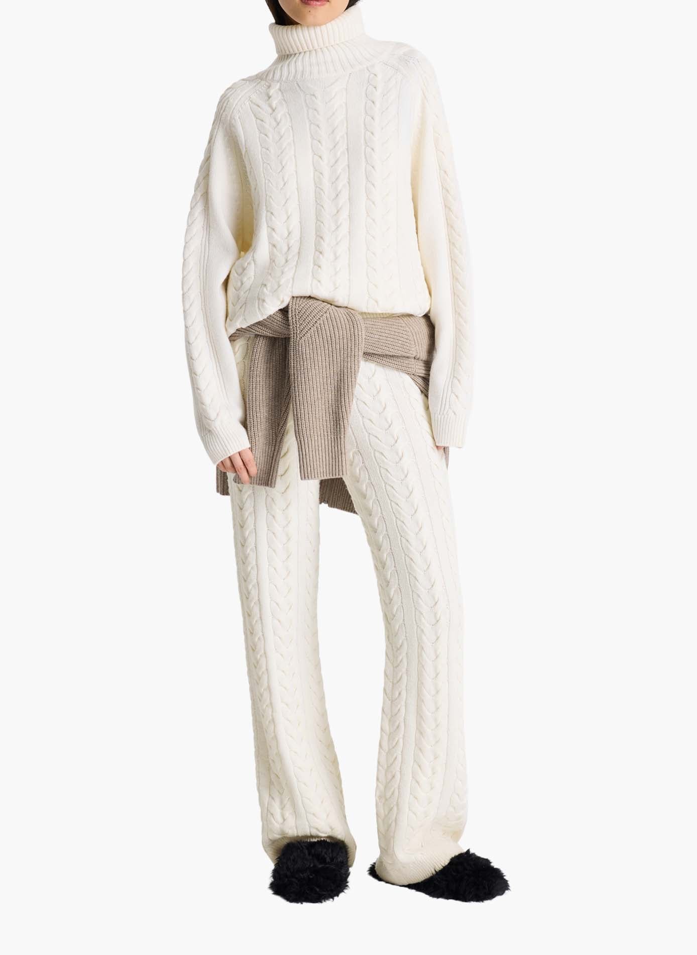 Pull elwena col roulé FUSALP Blanc