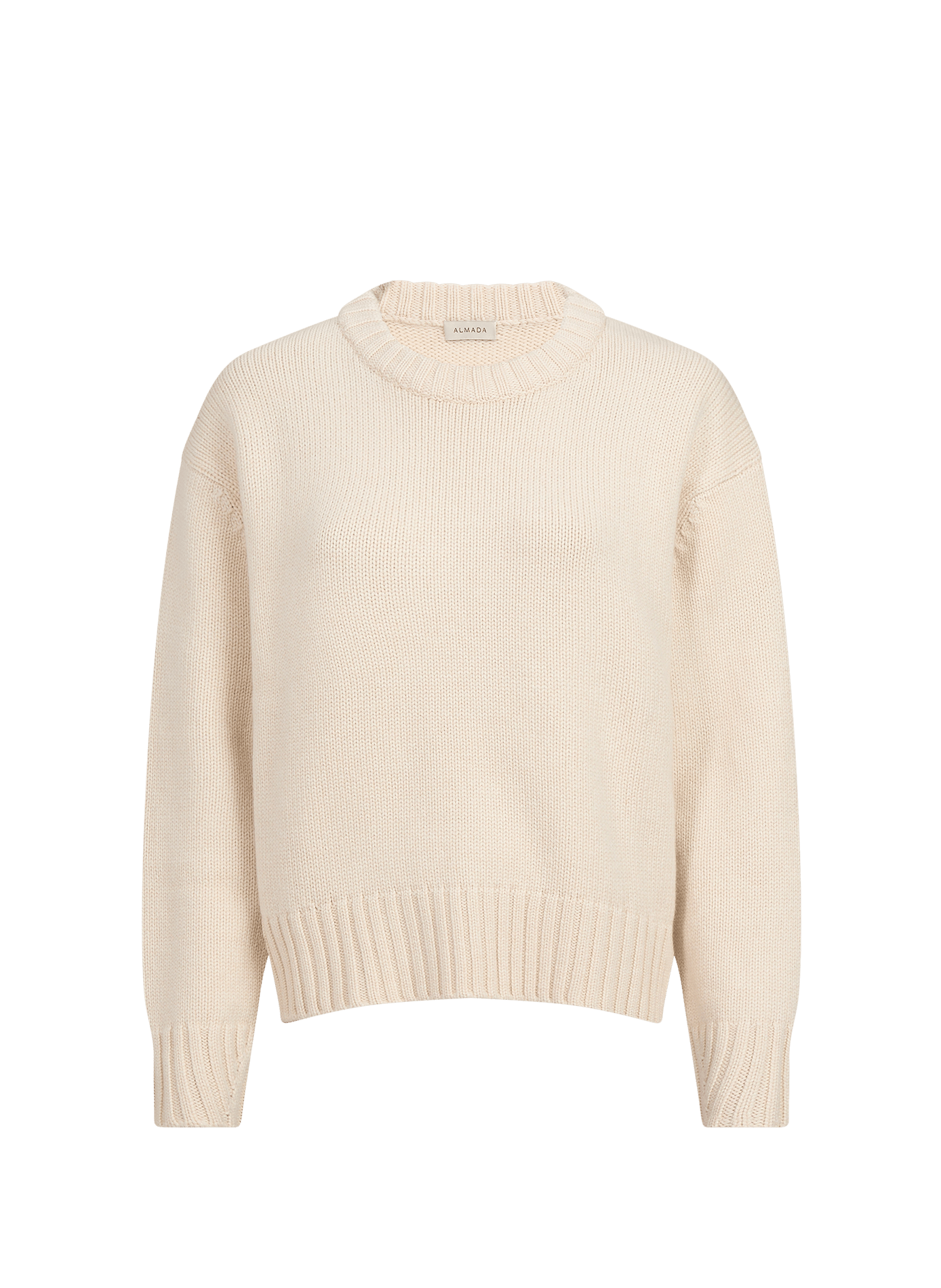 Weiter Woll- und Kaschmirpullover mit Rundhalsausschnitt ALMADA Beige