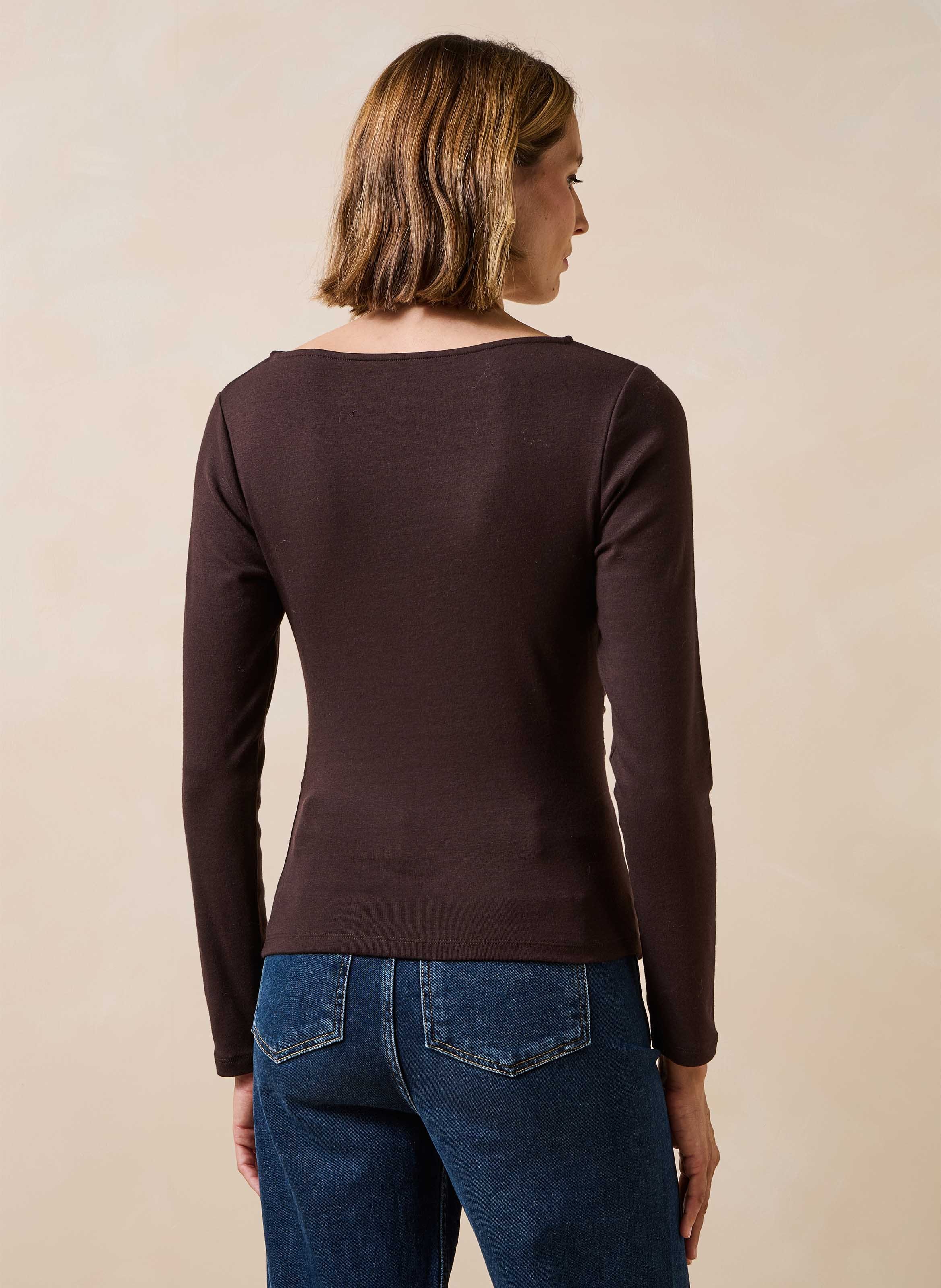 T-shirt met ronde hals LA FEE MARABOUTEE Bruin