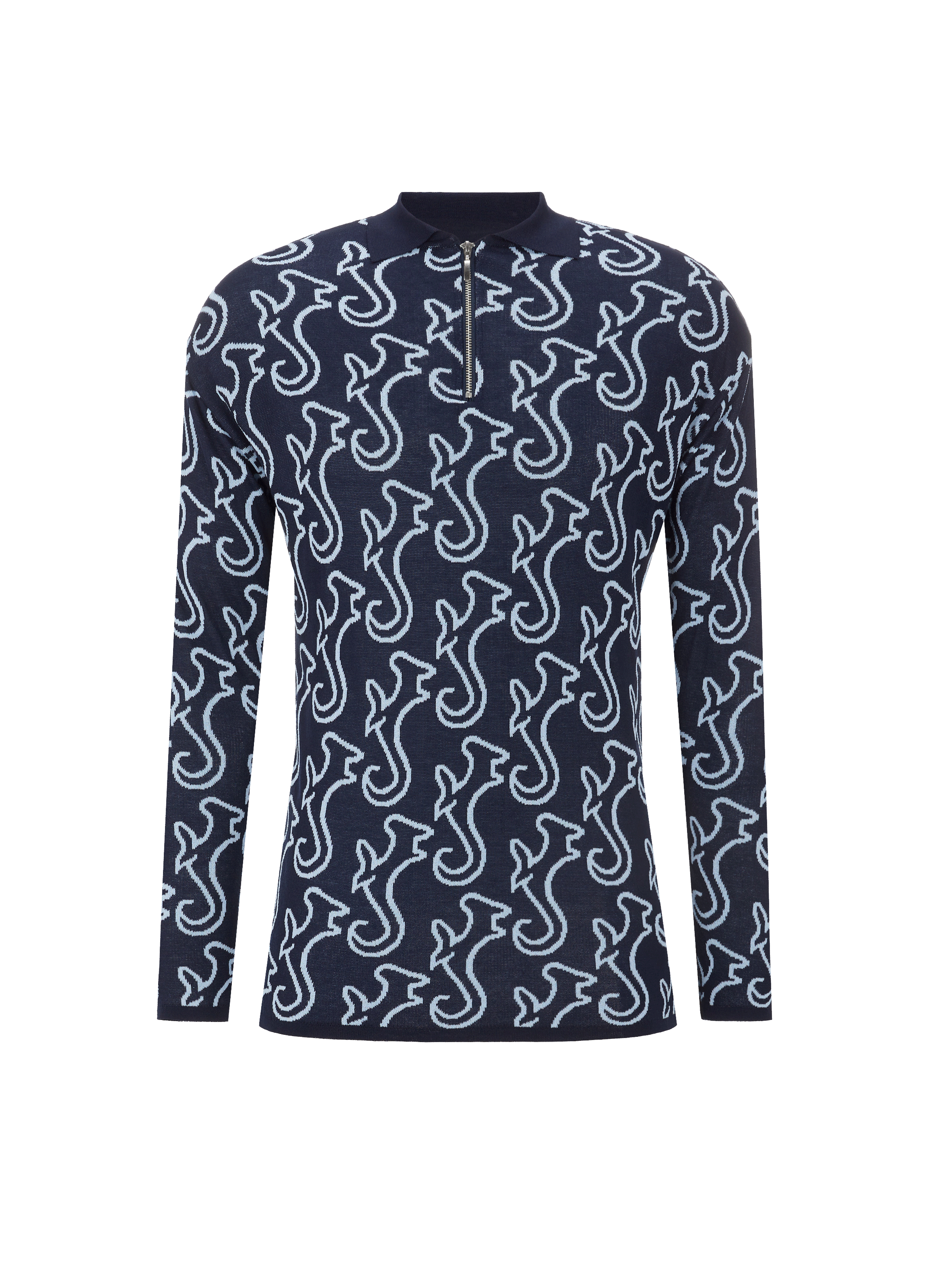 Pull Hippocampus en soie mélangée