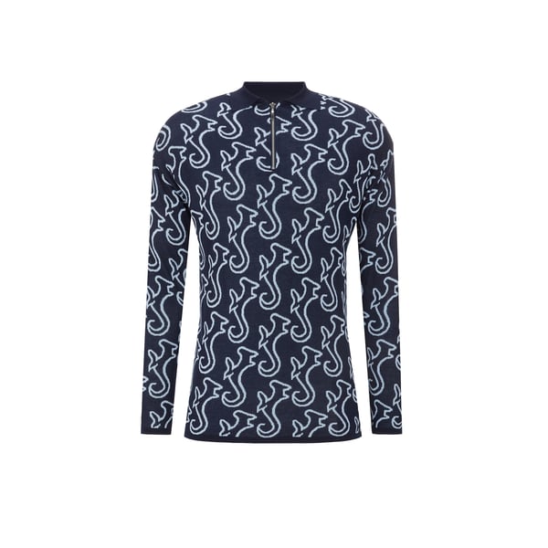 Pull Hippocampus en soie mélangée