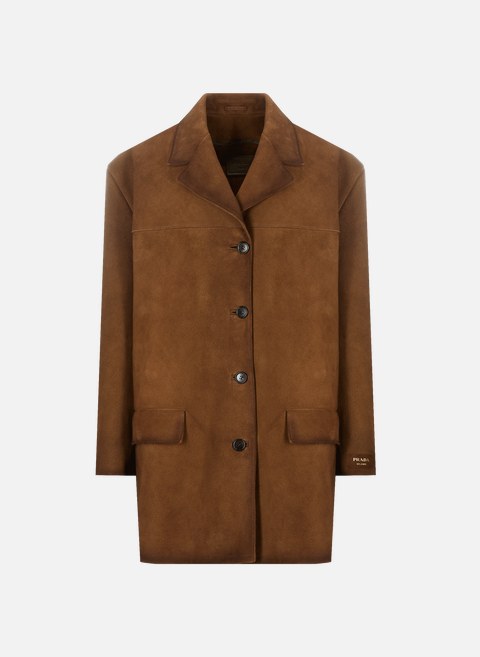 Lambskin leather coat BrownPRADA 