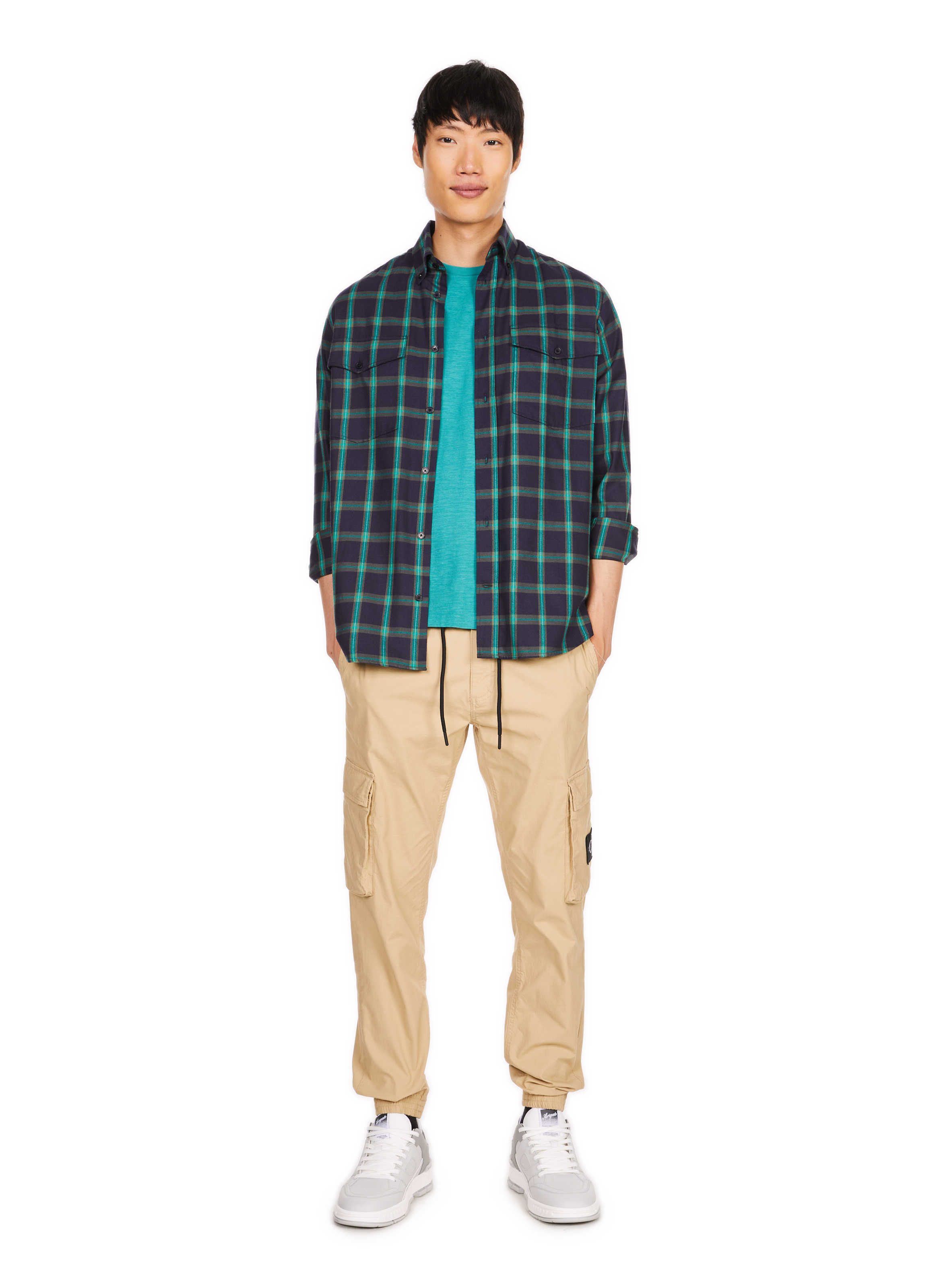 Check cotton Shirt Blue