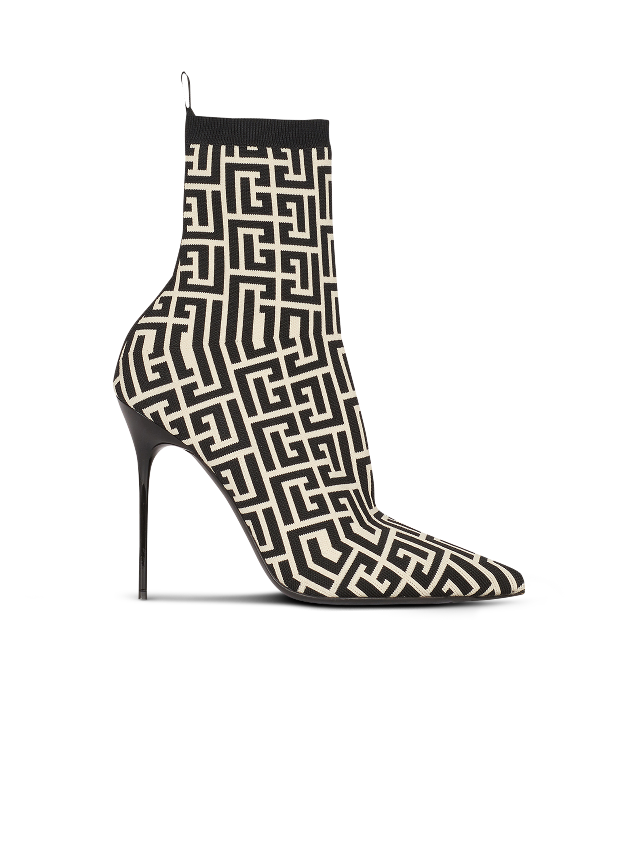 Bottines skye en maille stretch bicolores à monogramme balmain BALMAIN Noir