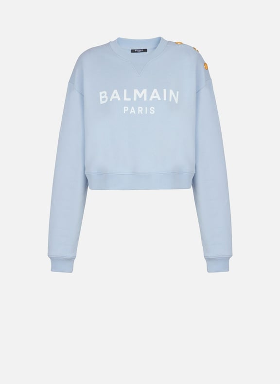 Sweatshirt imprimé balmain paris Bleu by BALMAIN BALMAIN Sweatshirt imprimé balmain paris Bleu